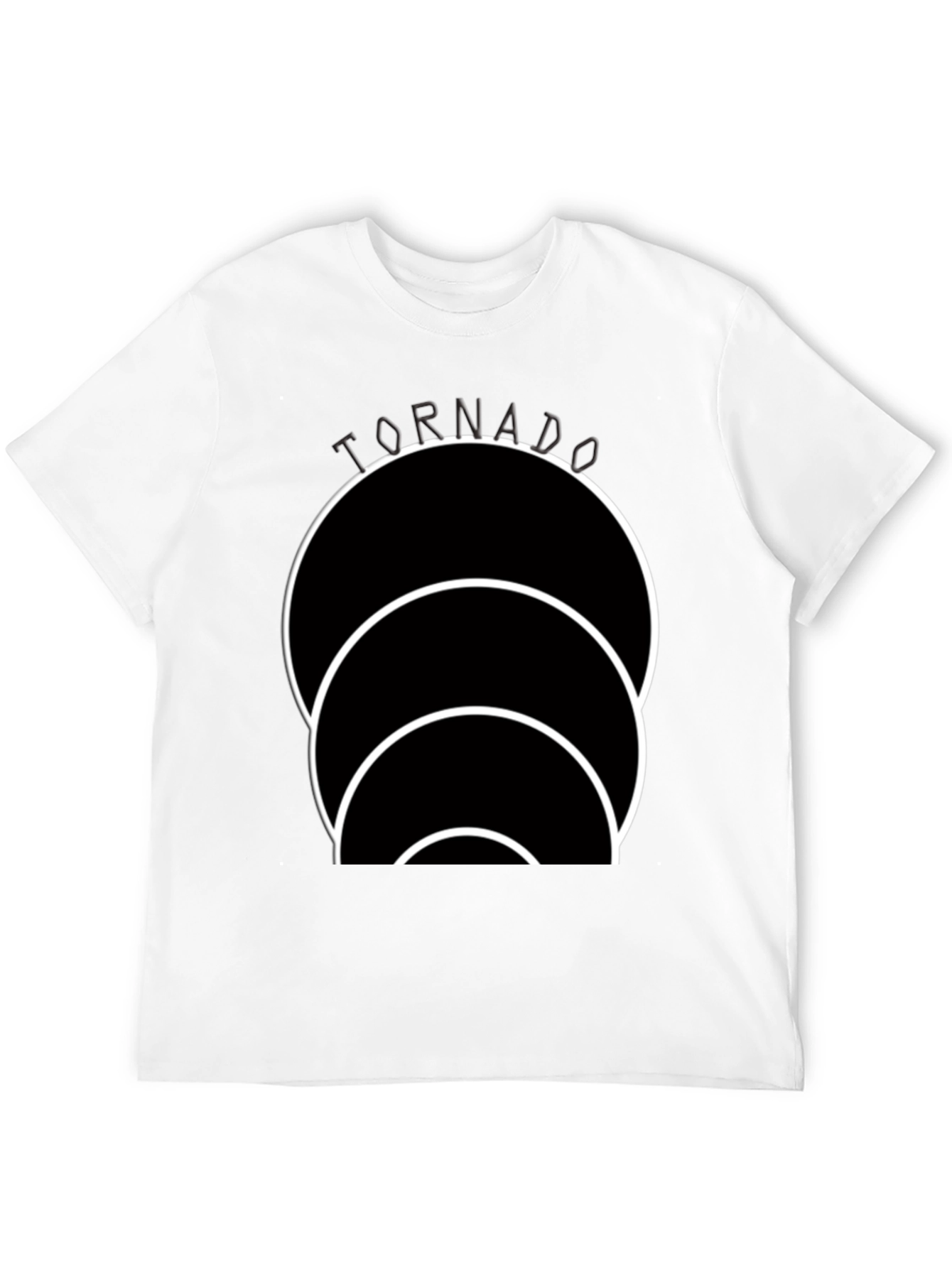Black Tornado Circle Graphic Black T-Shirt view 12