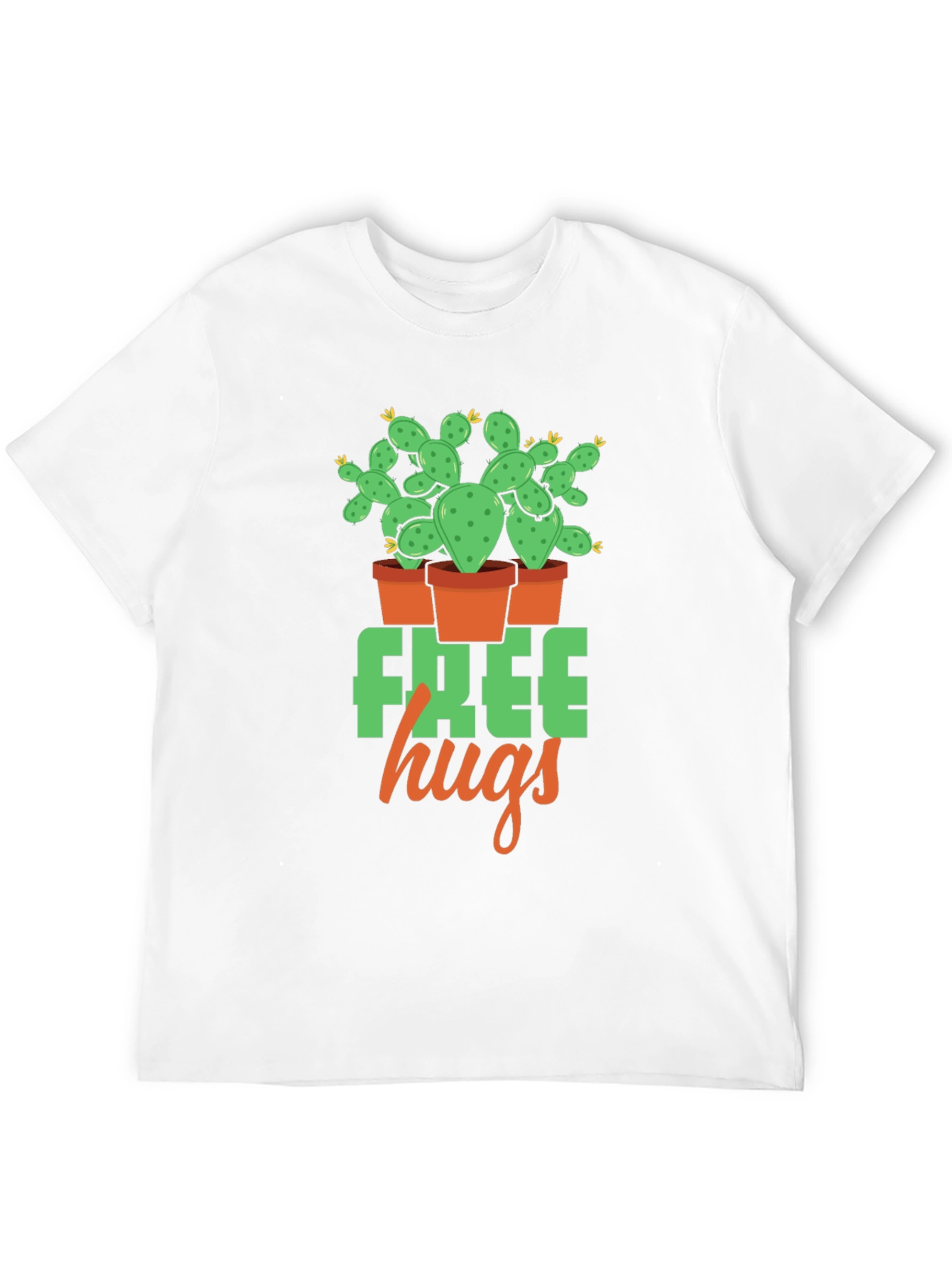 Black Free Hugs Cactus Graphic T-Shirt - Black view 12