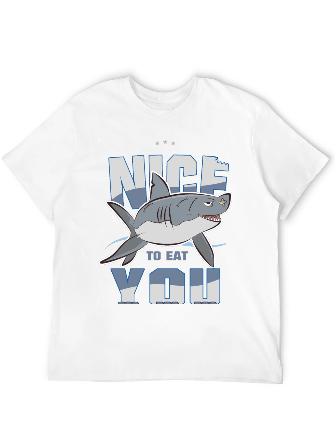 Black Nice to Eat You Shark Graphic T-Shirt view 12
