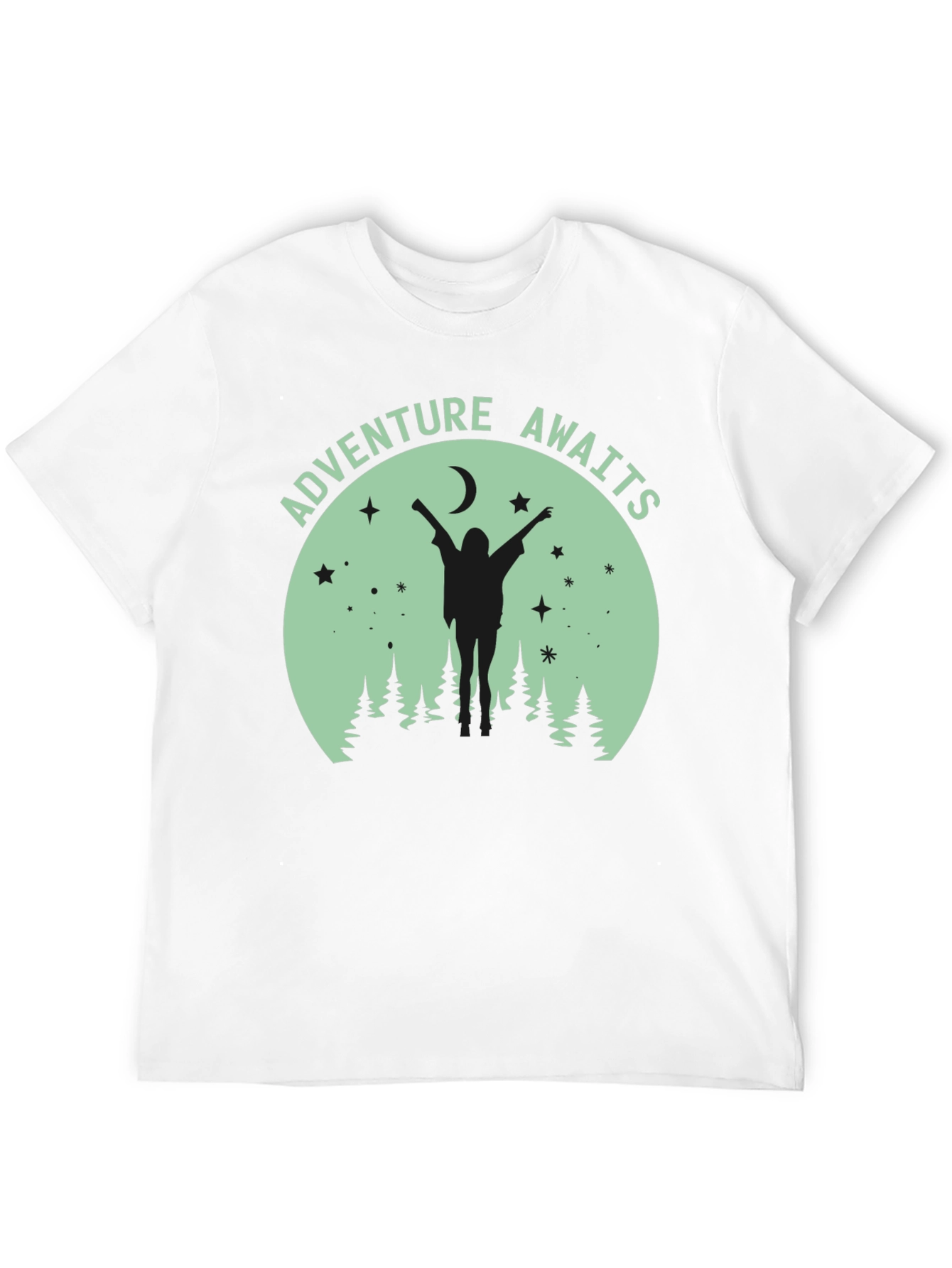 Black Adventure Awaits Graphic Tee - Unisex Black T-Shirt view 12