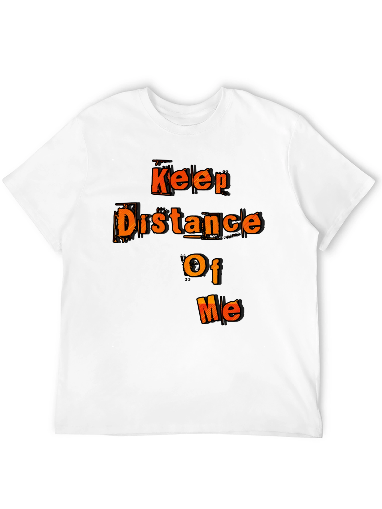 Black Keep Distance Of Me Novelty Graphic Tee view 12