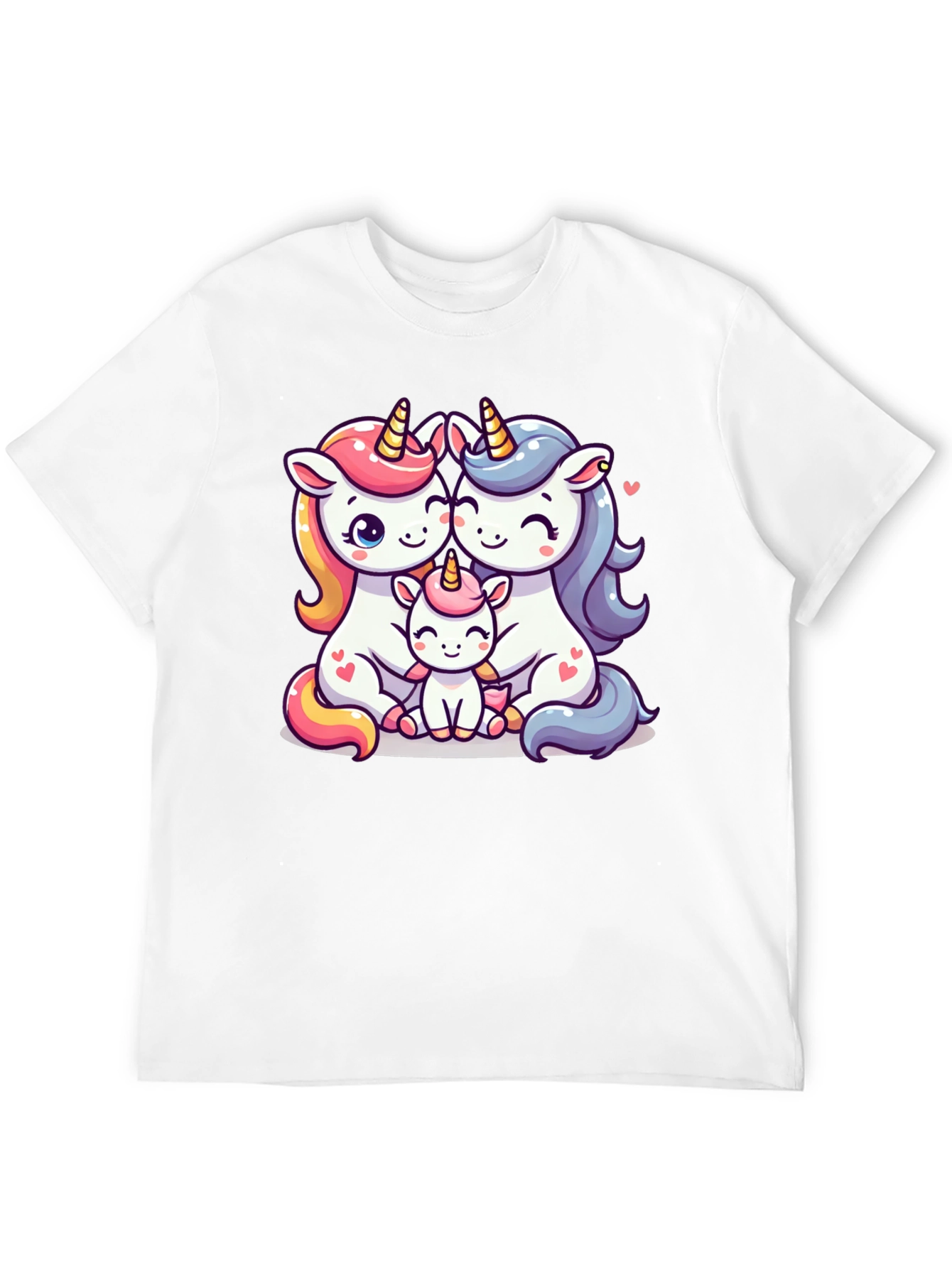 Unicorn Family Graphic Tee - Cute Cartoon Unicorns - 12