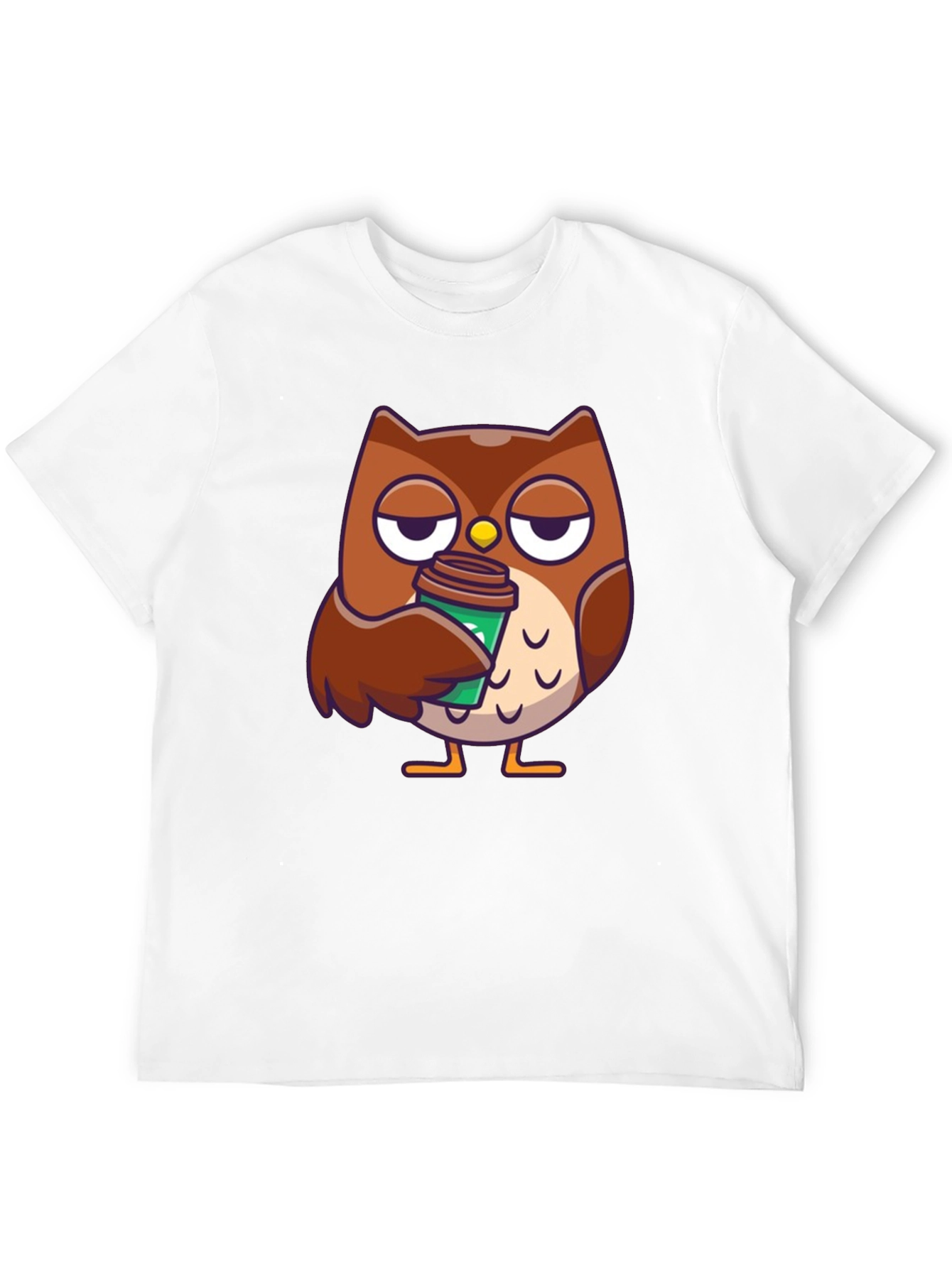 Black Sleepy Owl Coffee T-Shirt - Black Cotton Graphic Tee view 12