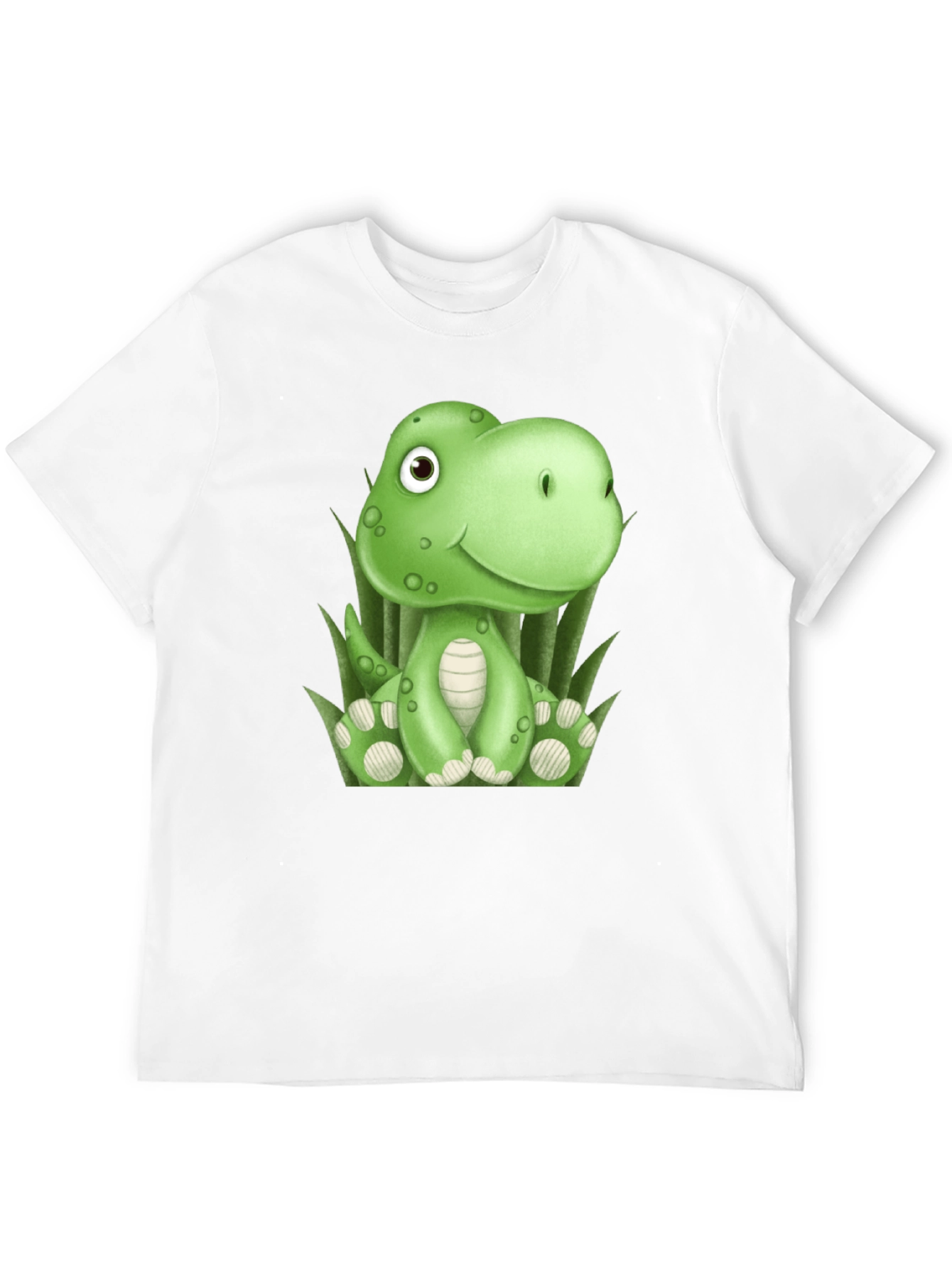 Black Cute Cartoon Dinosaur Black T-Shirt view 12