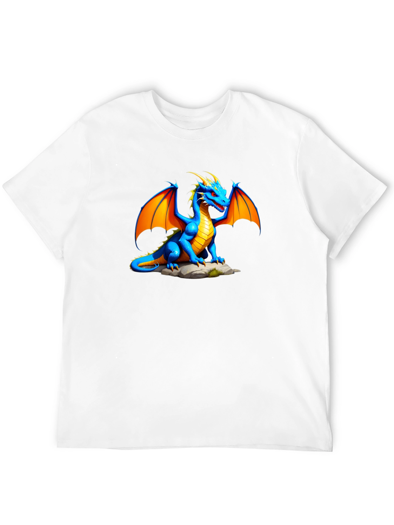 Black Blue Dragon Graphic Tee - Fantasy T-Shirt view 12