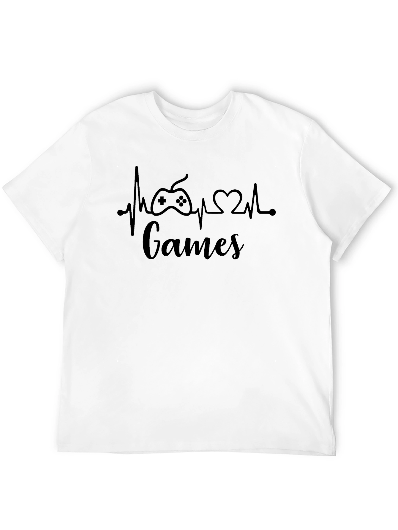 Black Gamer Heartbeat T-Shirt - Black Cotton view 12