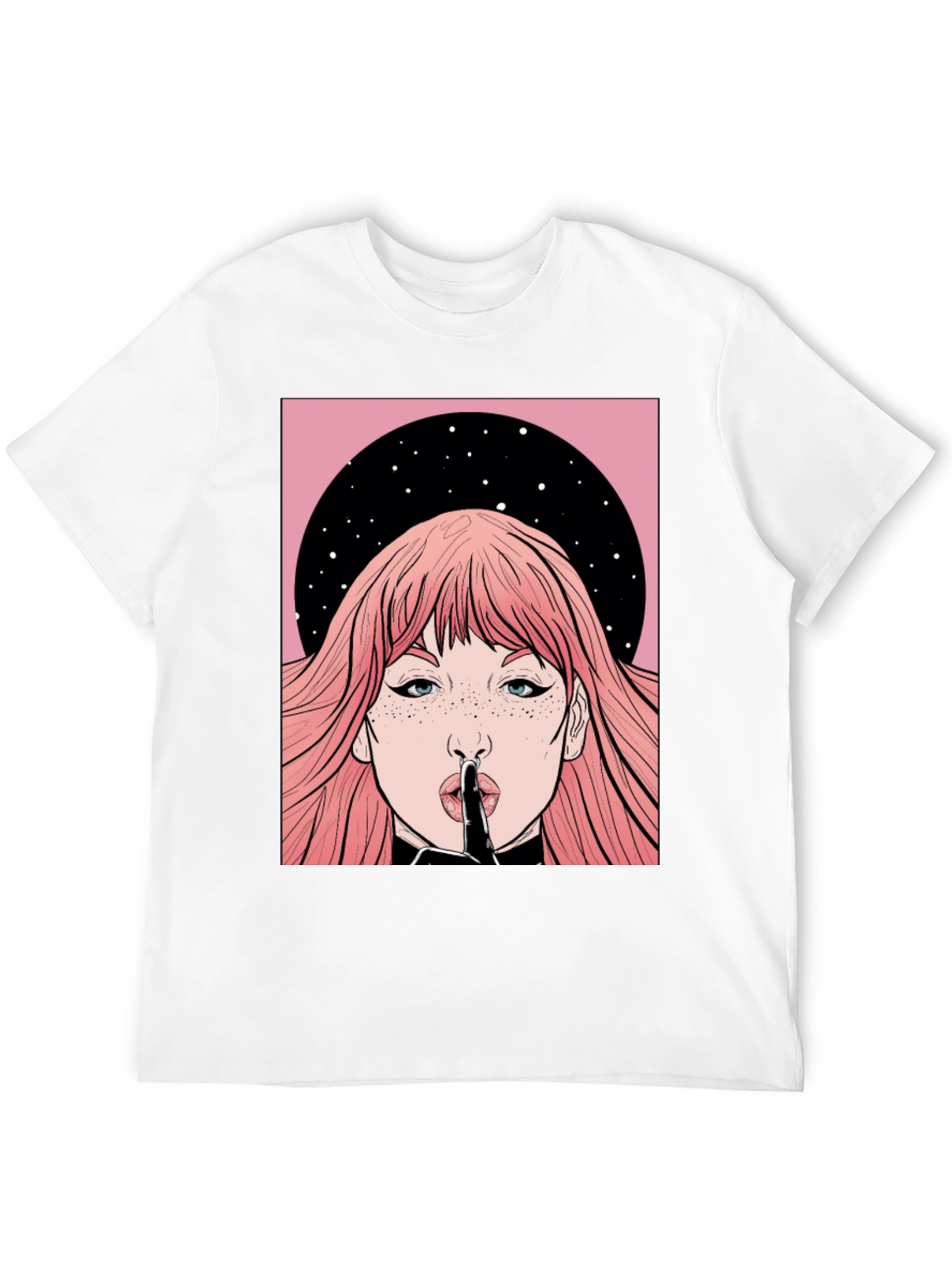 Shhh! Graphic Print Unisex Black T-Shirt - 12
