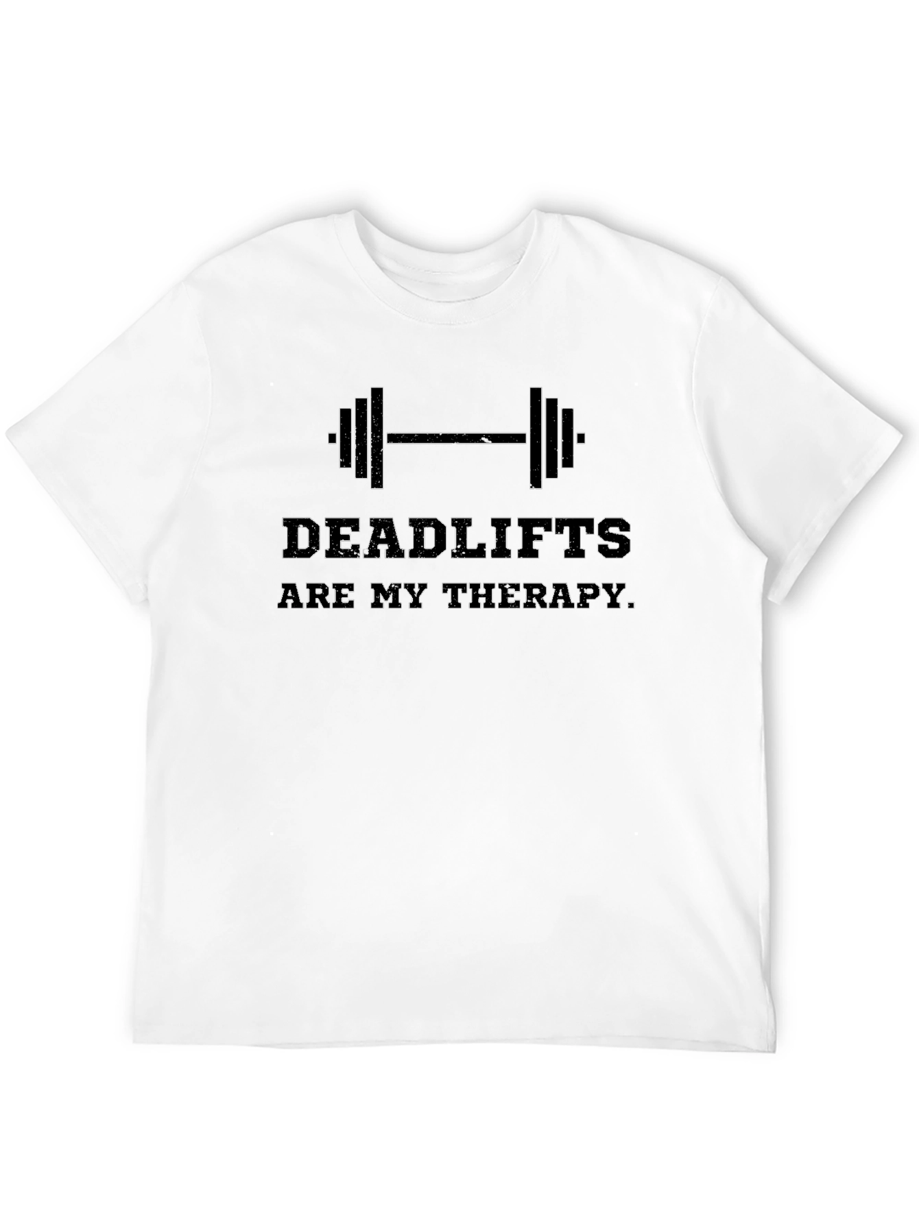 Black Deadlifts Are My Therapy Black T-Shirt view 12