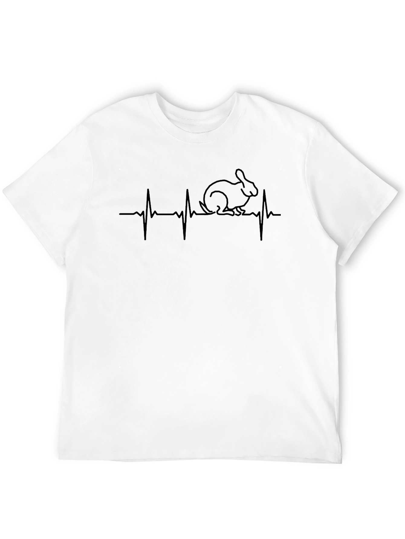 Black Rabbit Heartbeat T-Shirt - Cute Animal Tee view 12