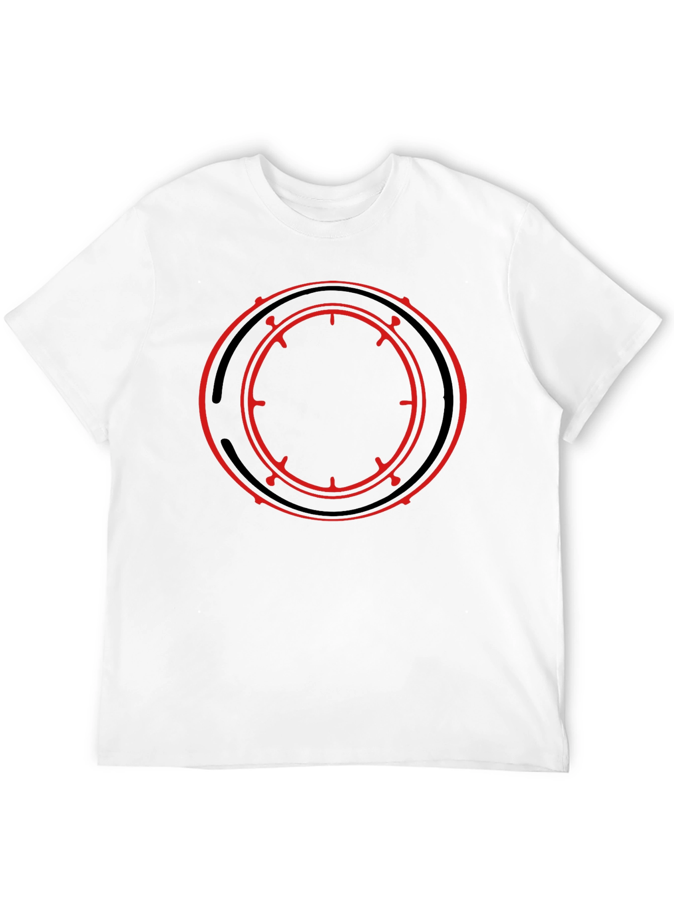 Black Black T-Shirt with Red Circle Graphic view 12