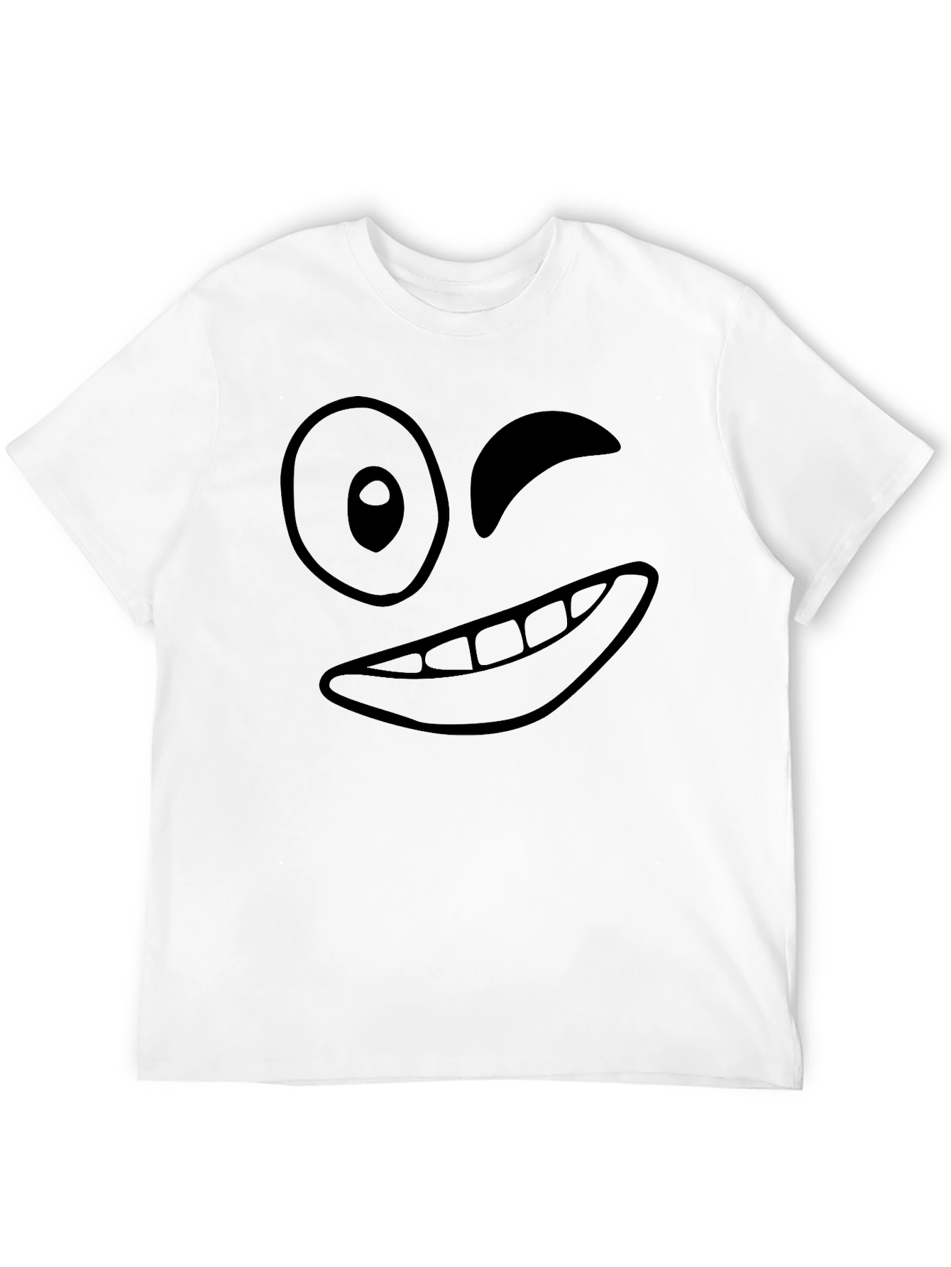 Black Winking Face Graphic Black T-Shirt view 12