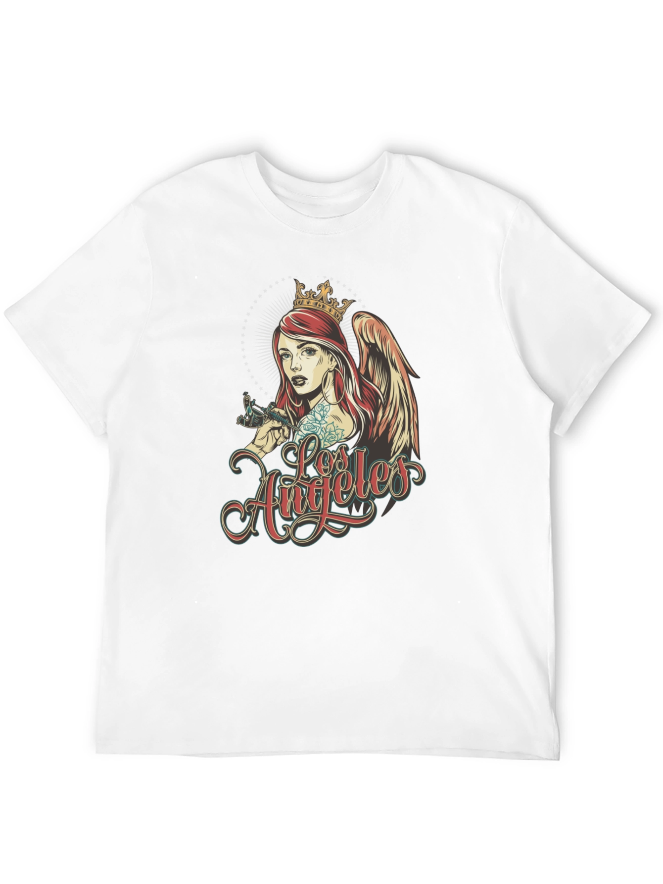 Black Los Angeles Angel Tattoo Artist Graphic T-Shirt view 12