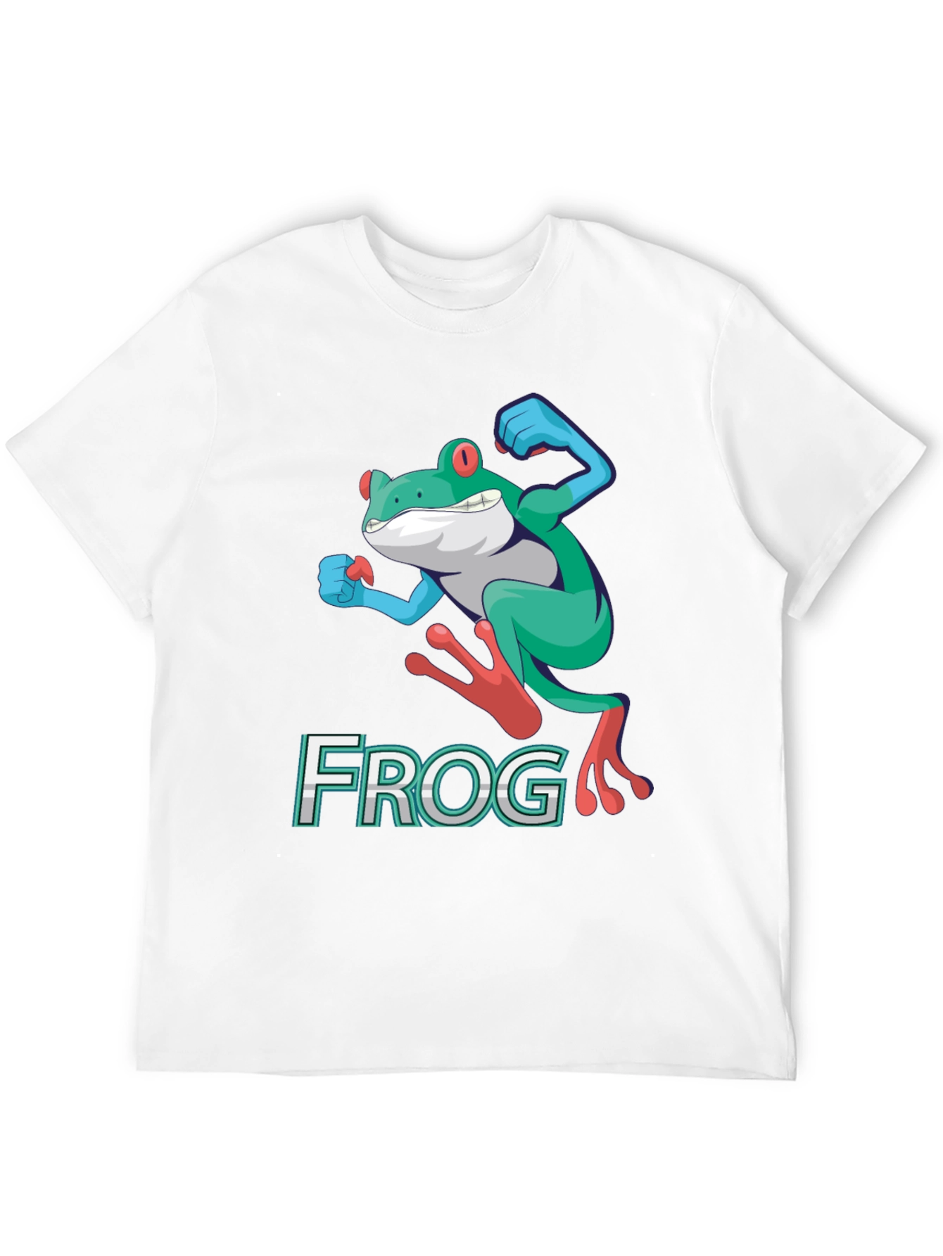 Black Funny Frog Graphic T-Shirt - Cartoon Leap Design view 12
