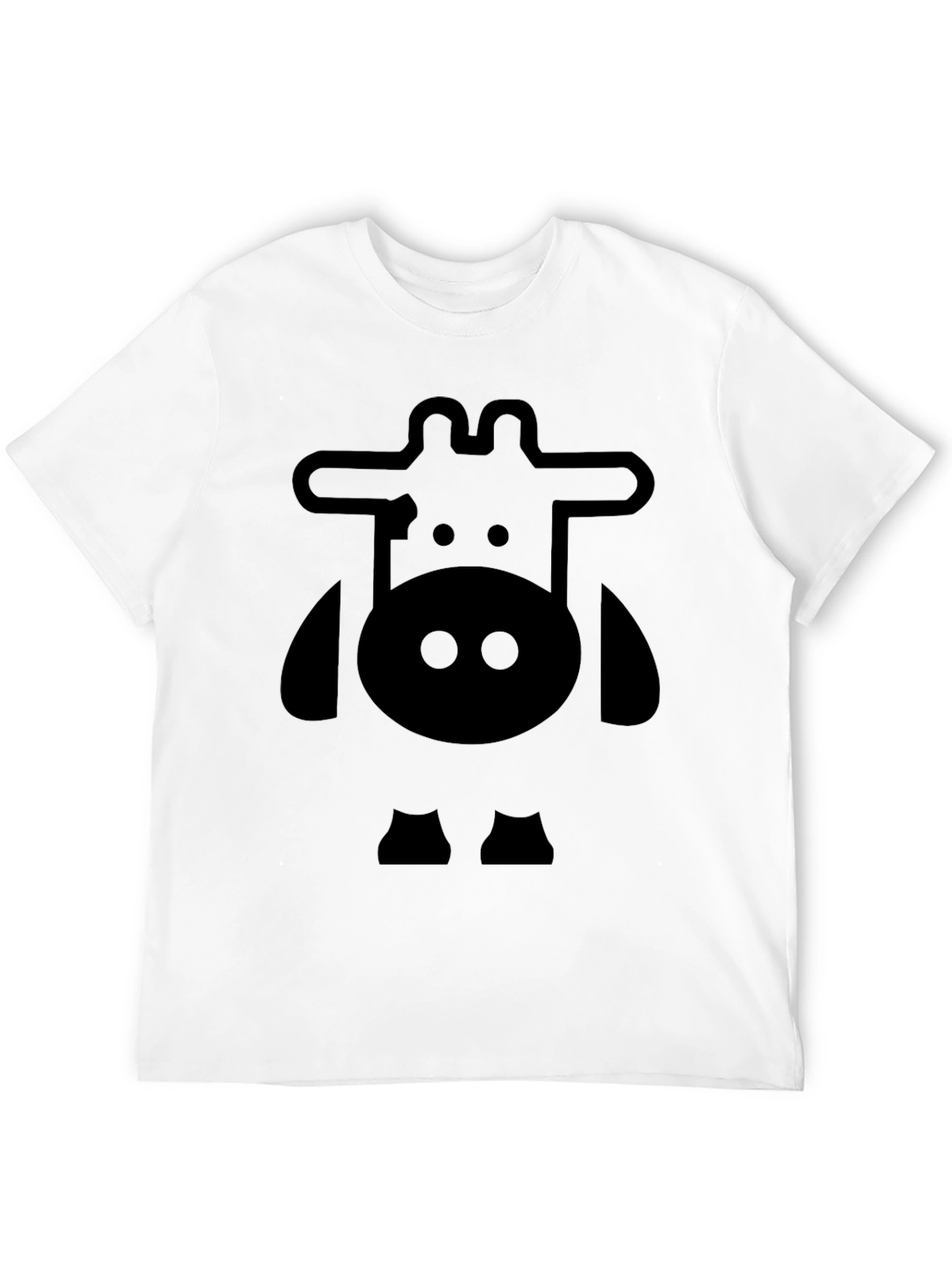 Black Cartoon Cow Graphic Tee - Black view 12