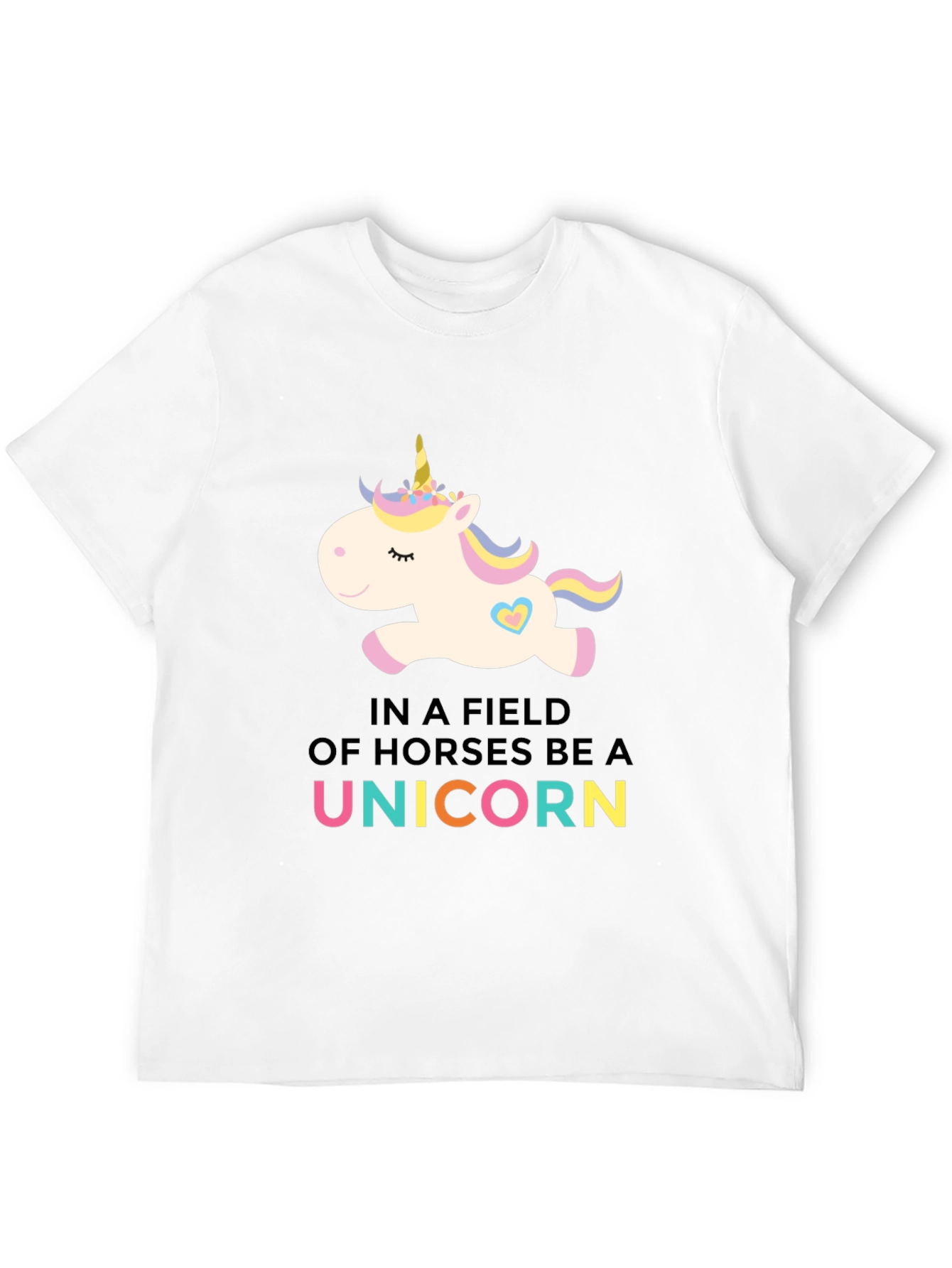 Black Be A Unicorn Black T-Shirt view 12