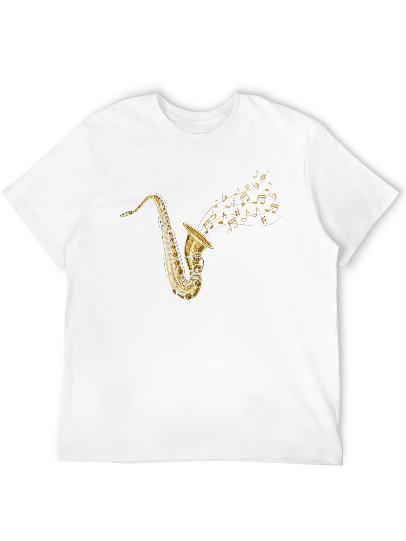 Black Saxophone Music Notes Graphic T-Shirt view 12