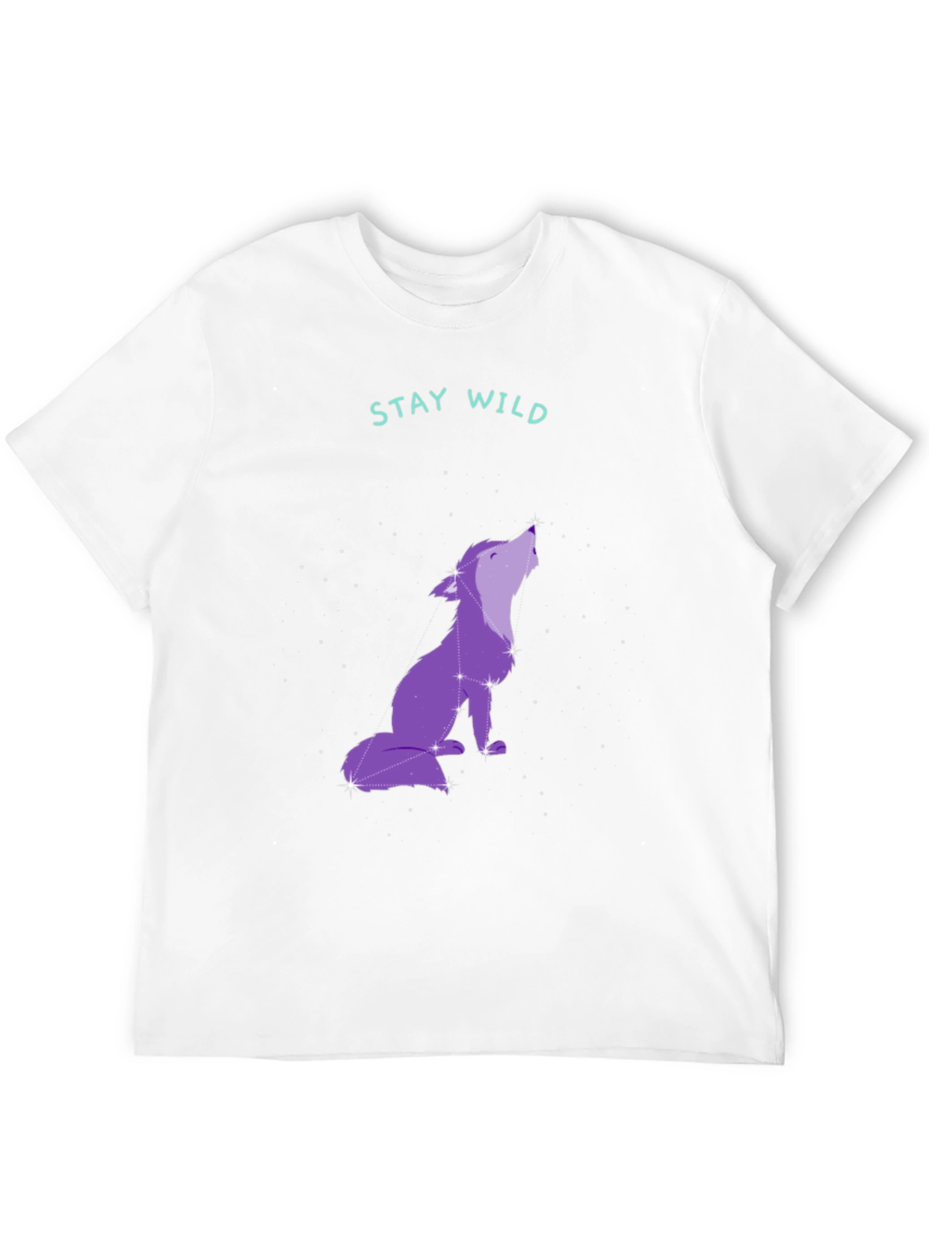 Black Stay Wild Wolf Constellation Graphic Tee - Black view 12