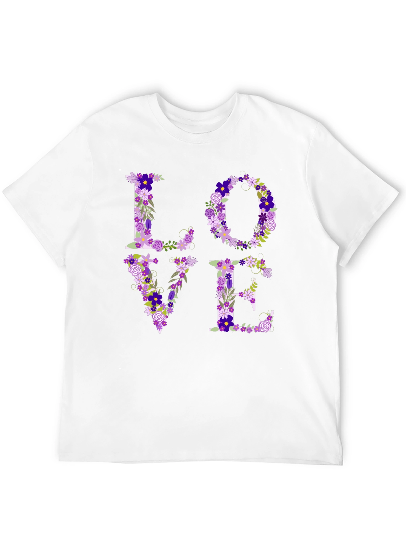 Black Floral LOVE Graphic Tee - Unisex Casual Shirt view 12