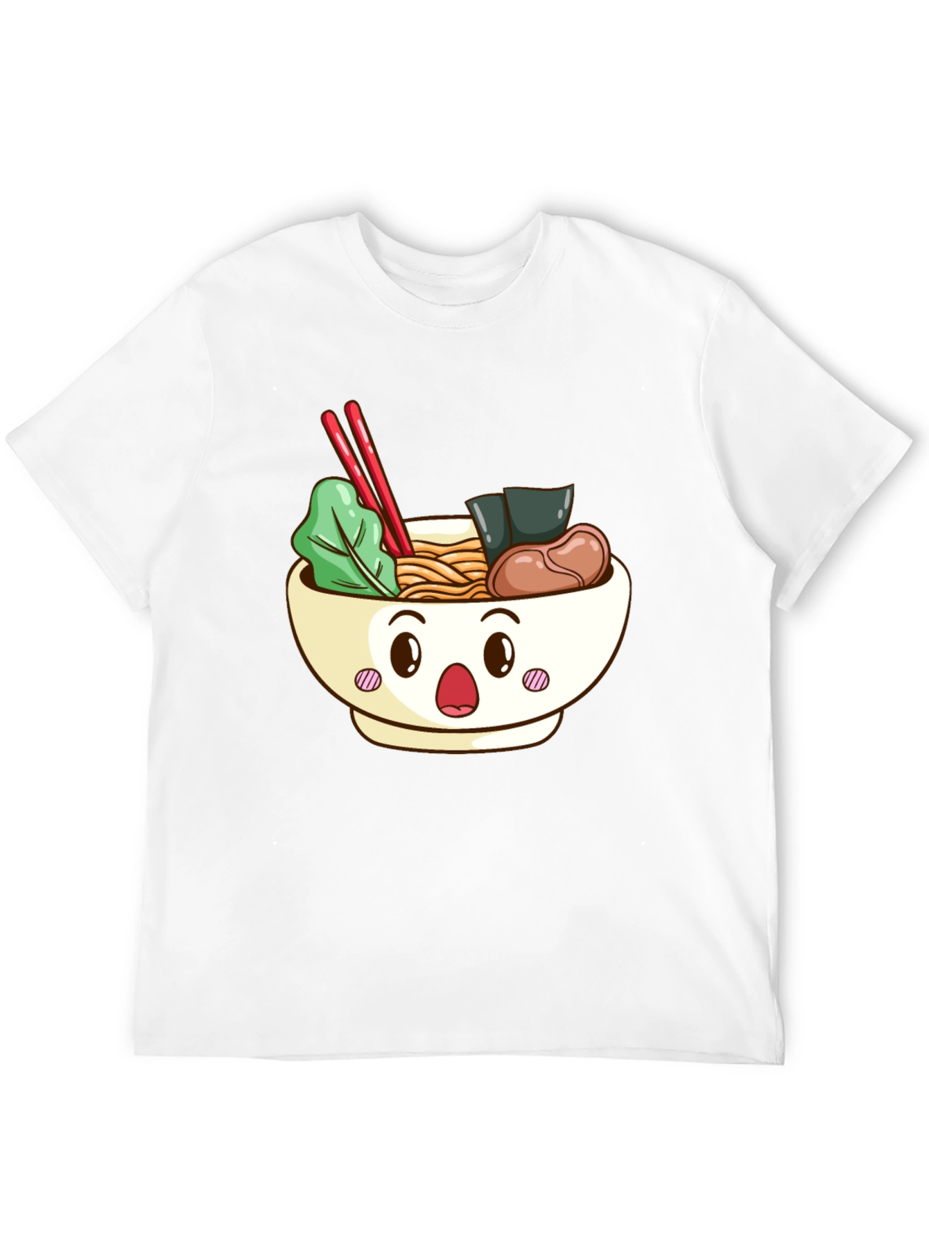 Black Cute Ramen Bowl Graphic T-Shirt - Black view 12