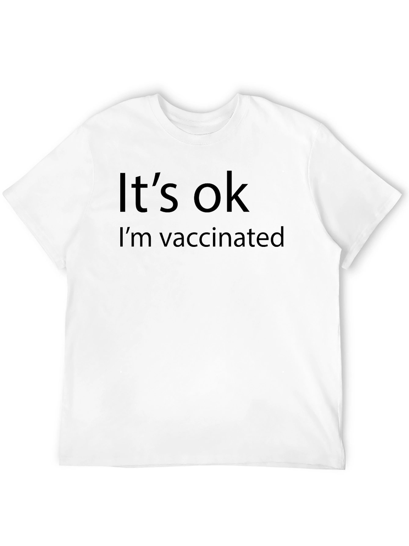 Black It's OK I'm Vaccinated Black T-Shirt view 12