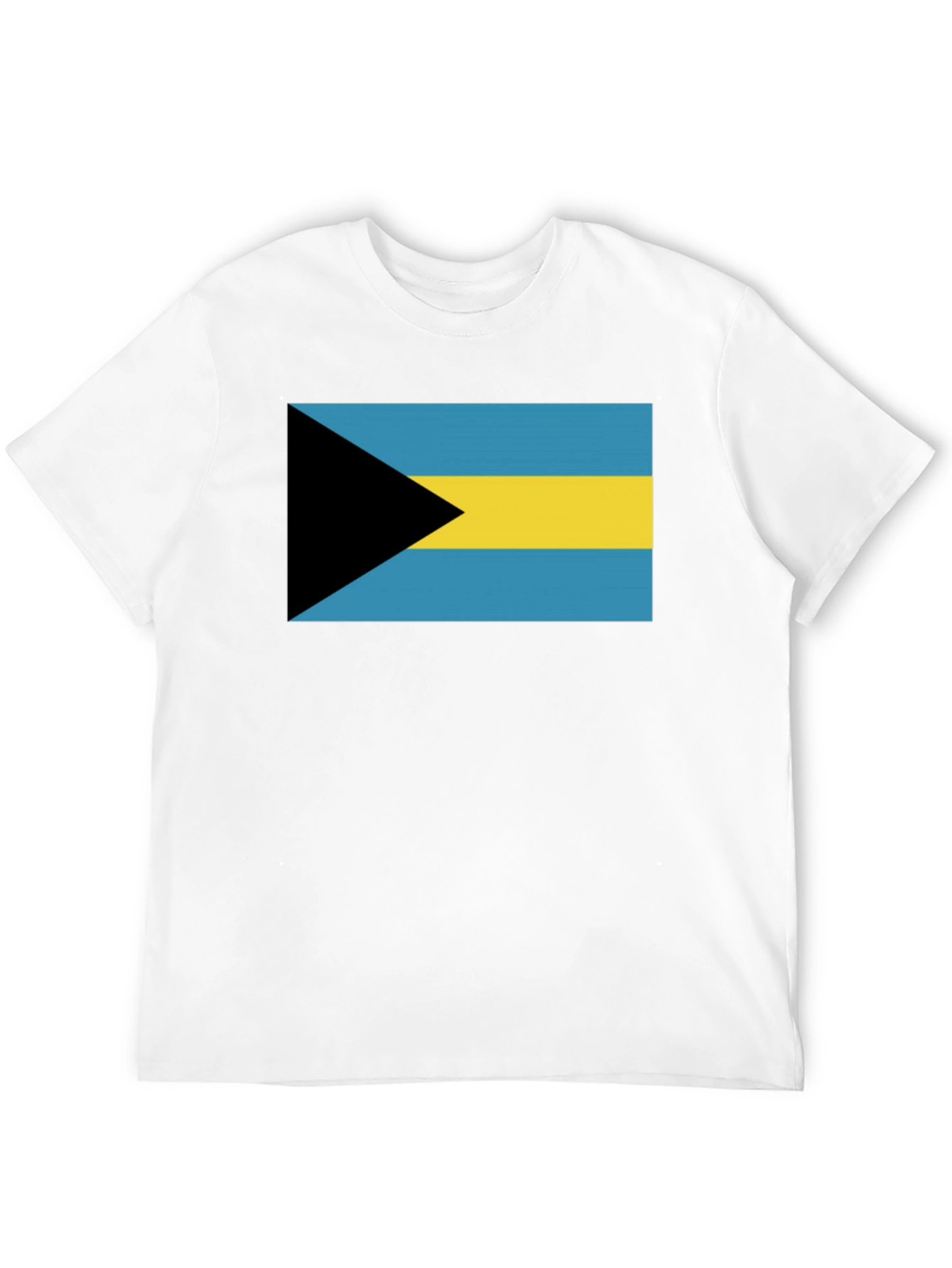 Black Bahamas Flag Graphic Tee - Black Cotton T-Shirt view 12