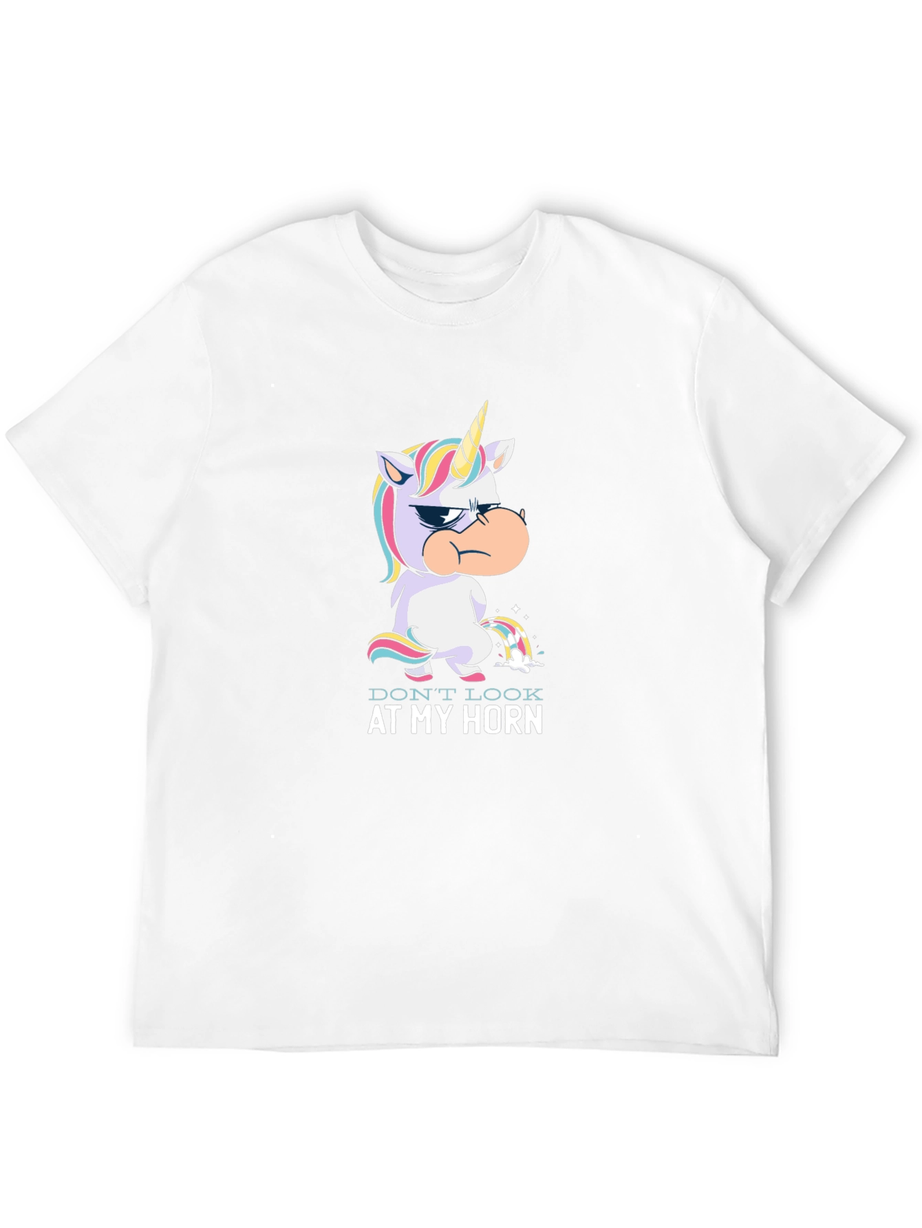Black Grumpy Unicorn Rainbow Pee T-Shirt view 12