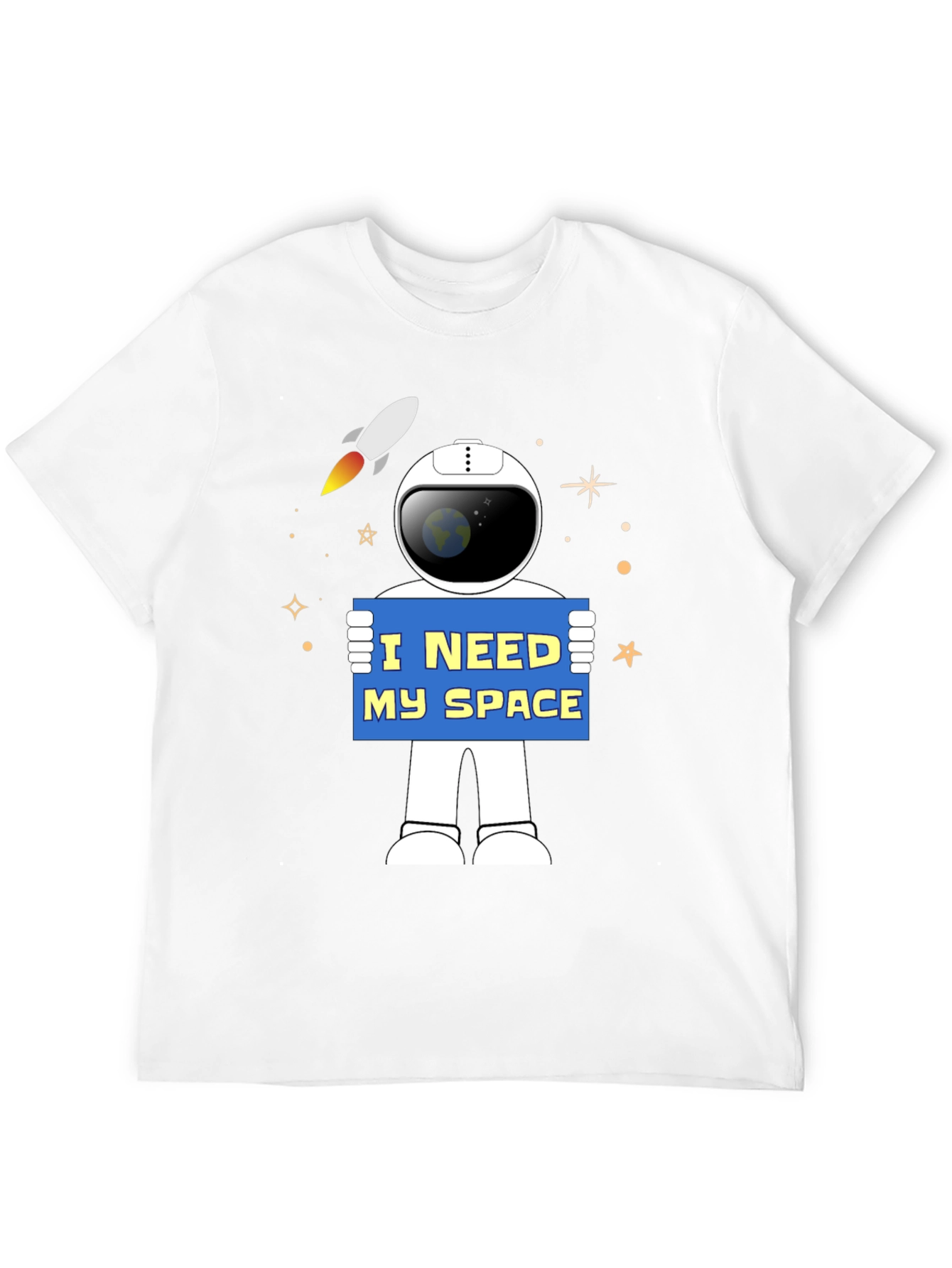 Black I Need My Space Astronaut Graphic T-Shirt view 12