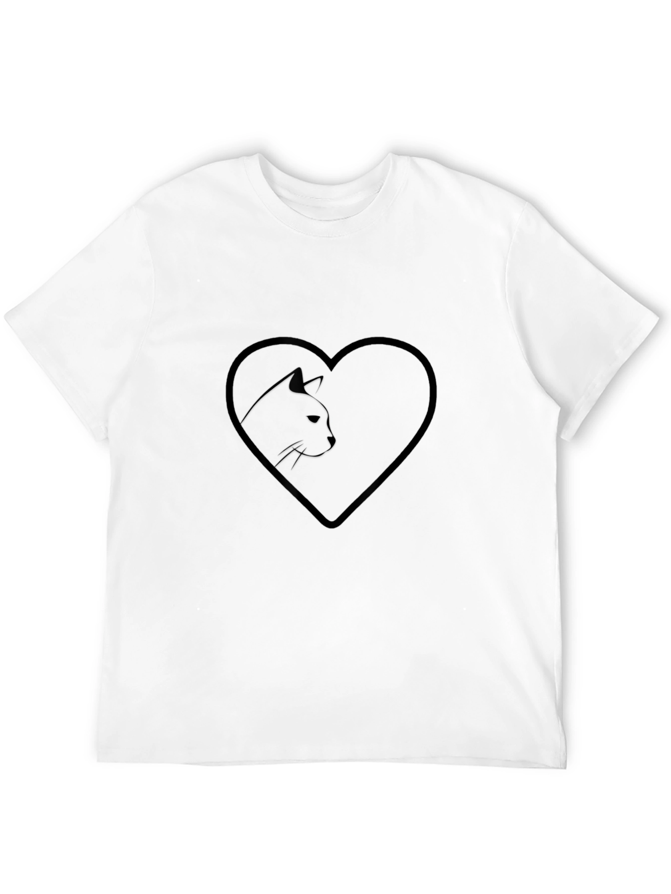 Black Heart Cat Graphic Tee - Stylish Black T-Shirt view 12