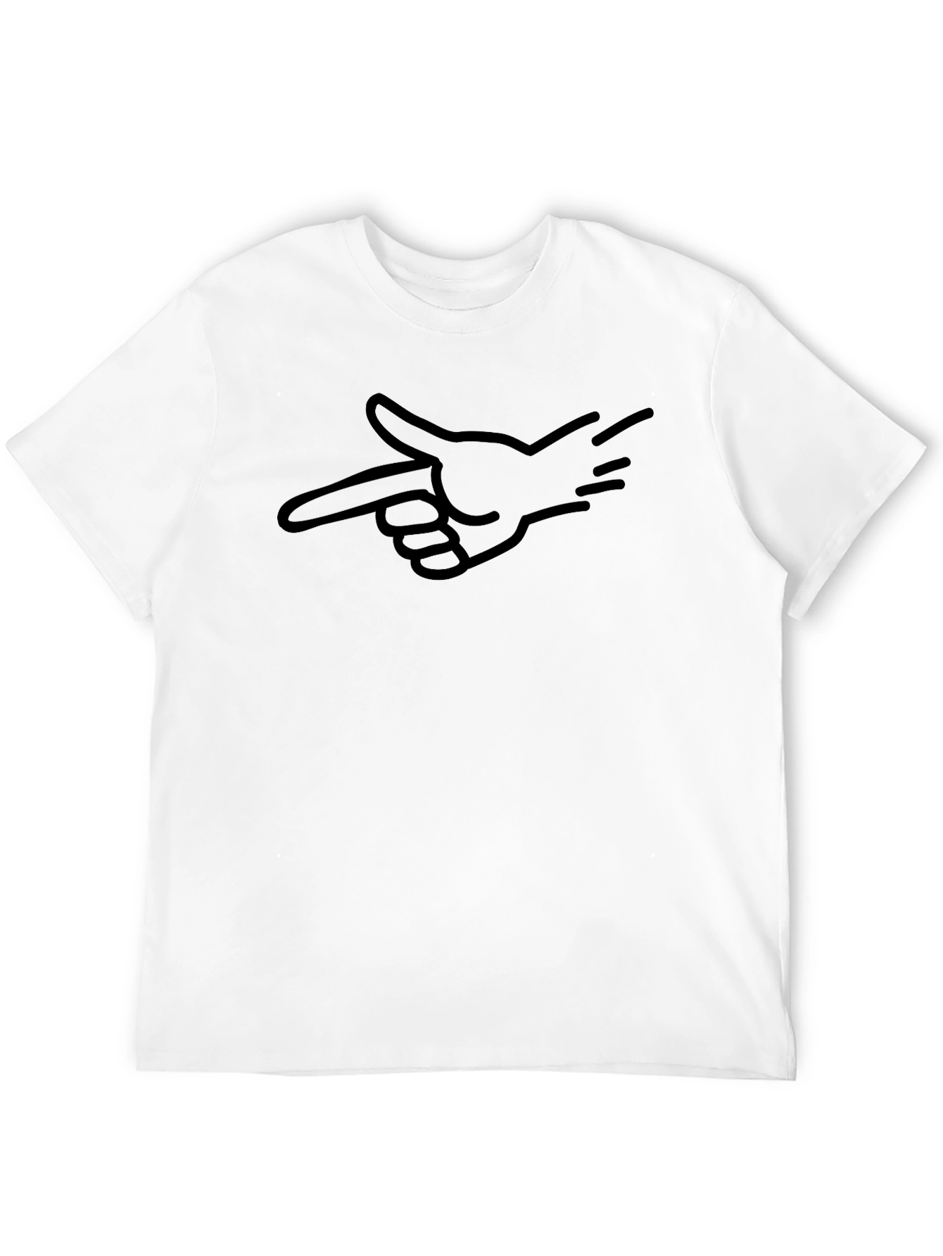 Black Pointing Hand Graphic Tee - Cool Black T-Shirt view 12