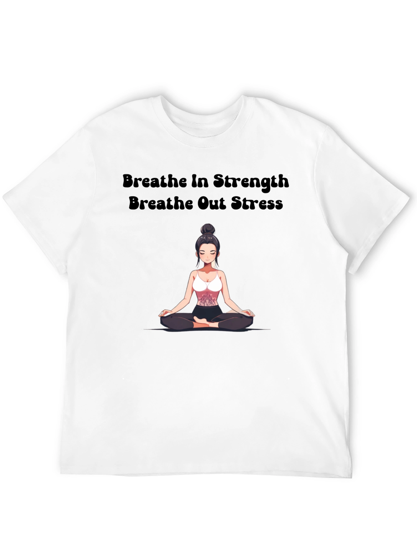 Black Breathe In Strength Graphic T-Shirt view 12