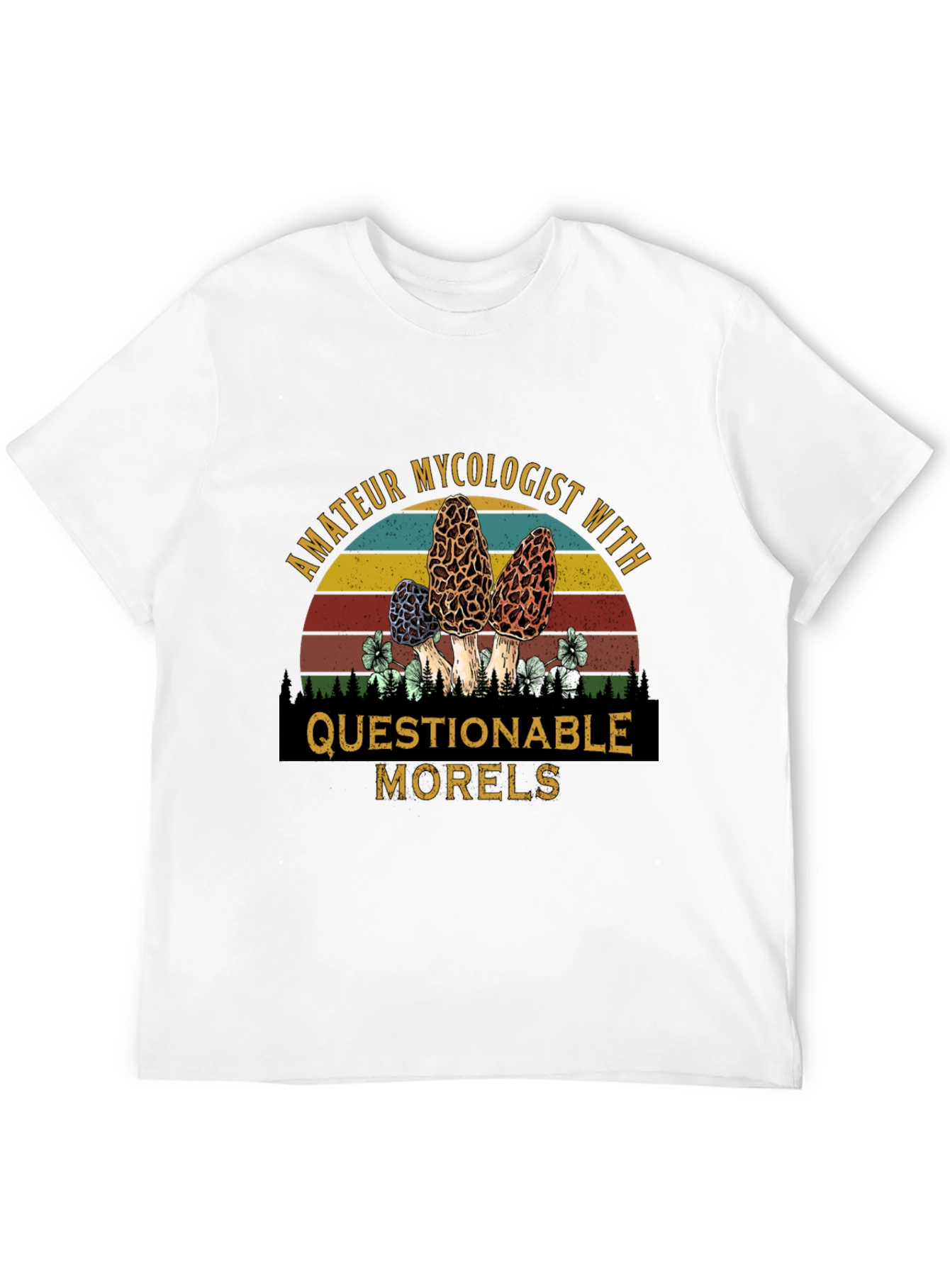 Black Amateur Mycologist Morels Graphic T-Shirt view 12