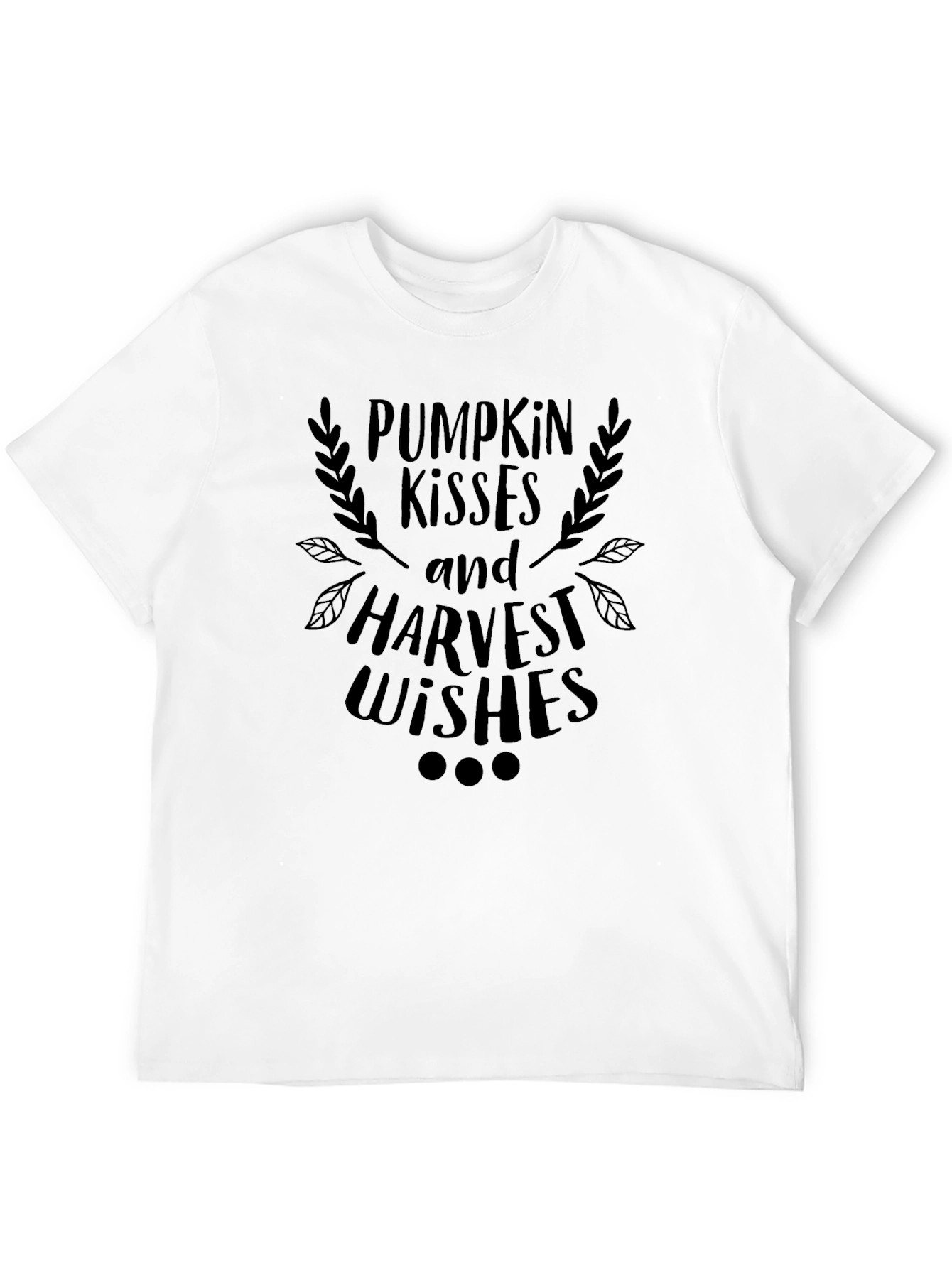 Black Pumpkin Kisses and Harvest Wishes Black T-Shirt view 12