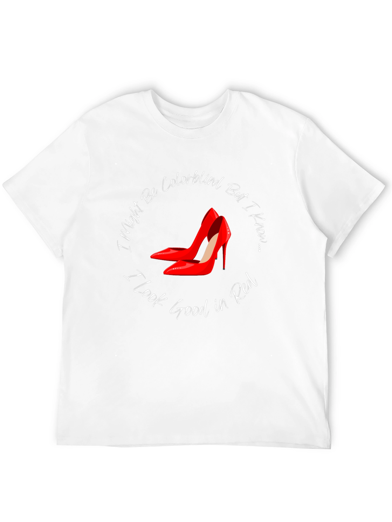 Black Red Heels T-Shirt - Funny Colorblindness Awareness Tee view 12