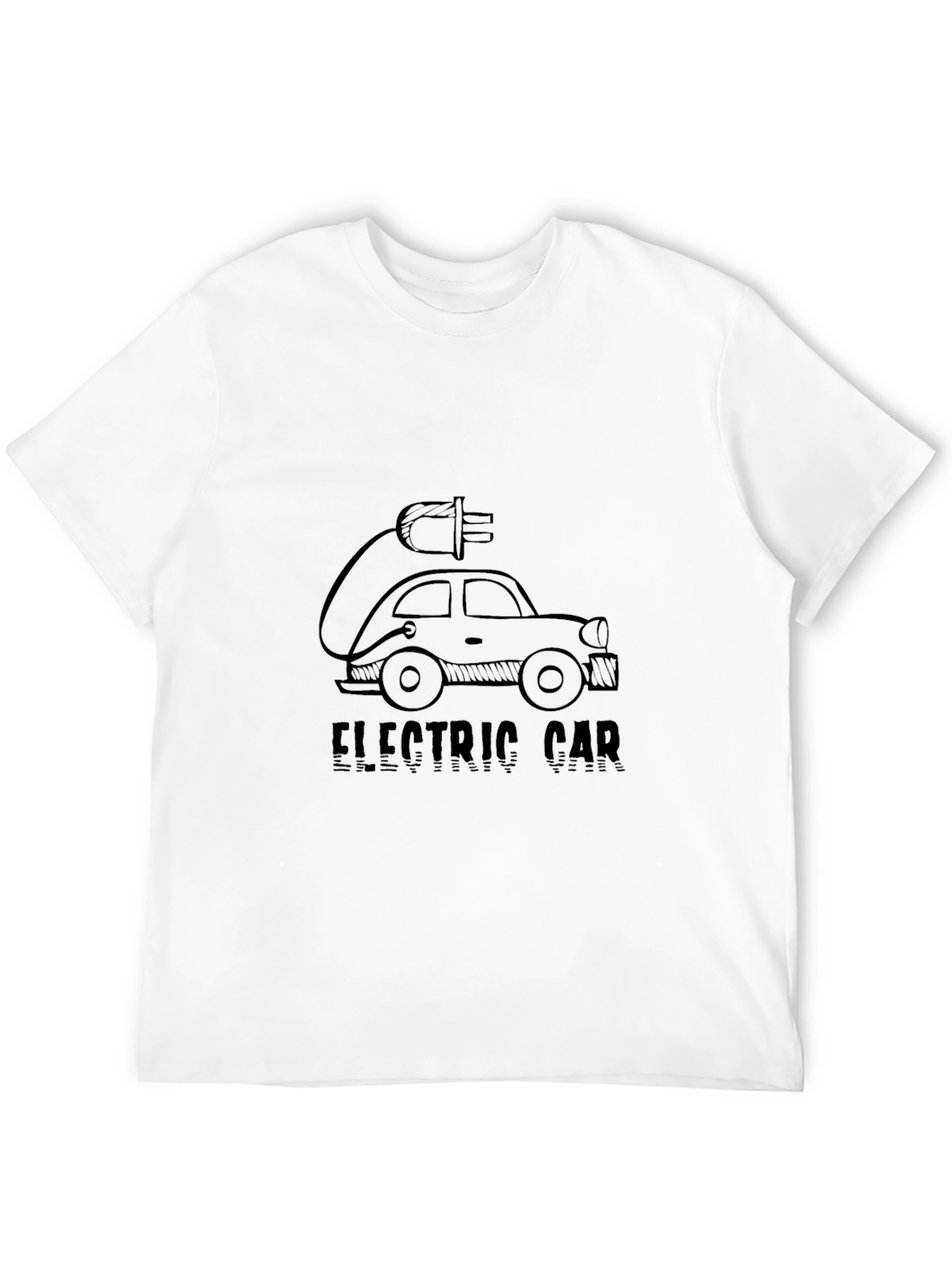 Electric Car Graphic Tee - Black Cotton Comfort - 12