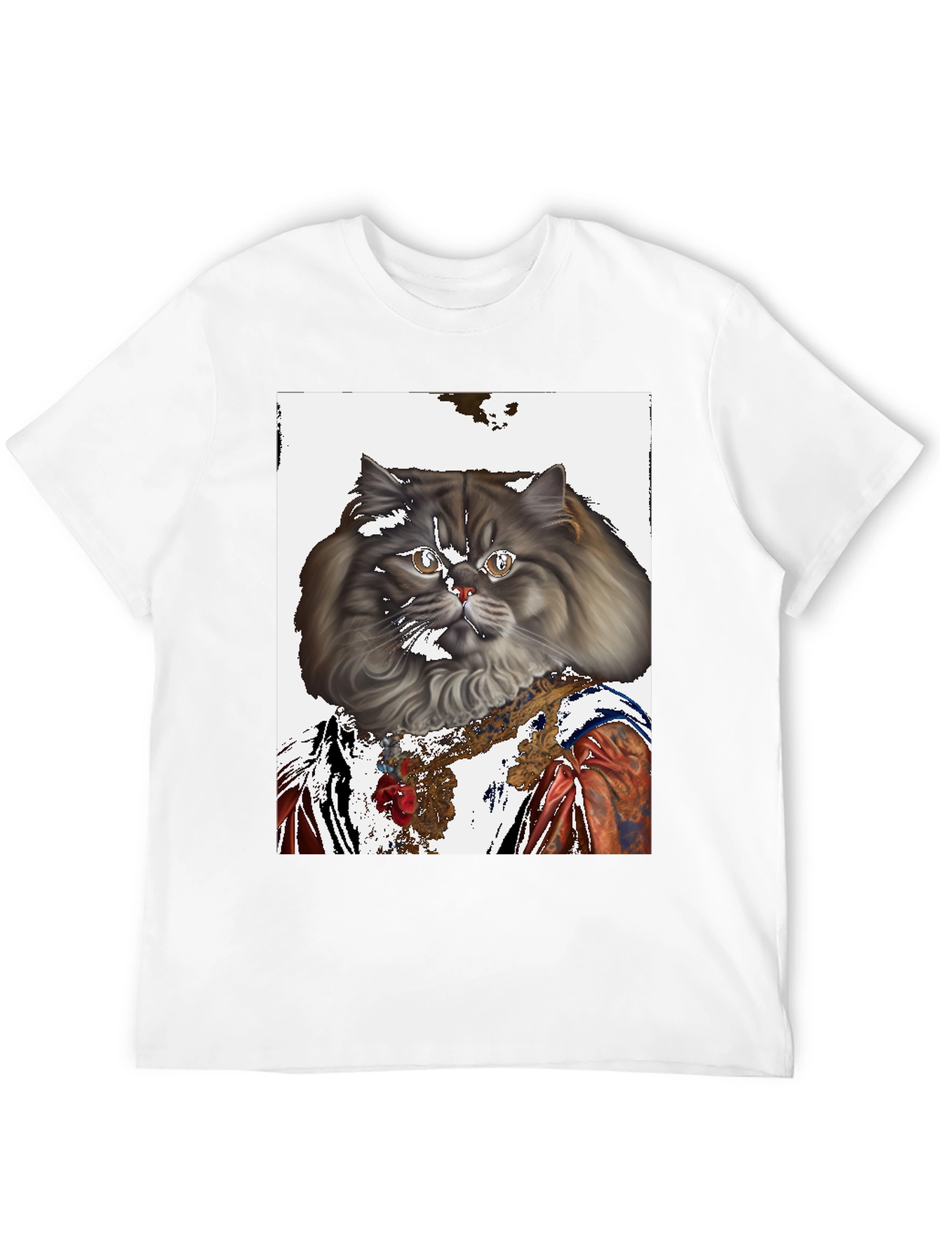 Black Renaissance Cat Graphic T-Shirt view 12