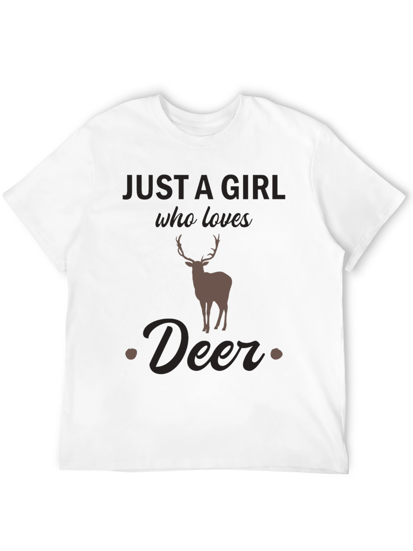 Black Just a Girl Who Loves Deer T-Shirt - Unisex view 12