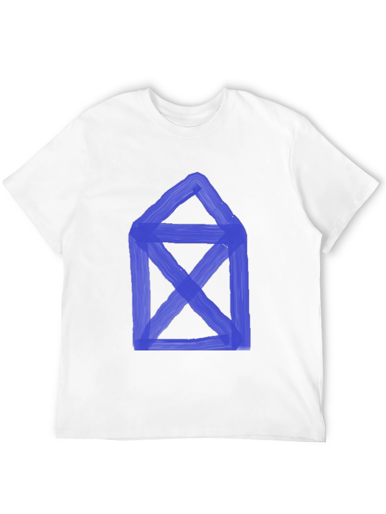 Black Abstract Blue Graphic Print Black T-Shirt view 12