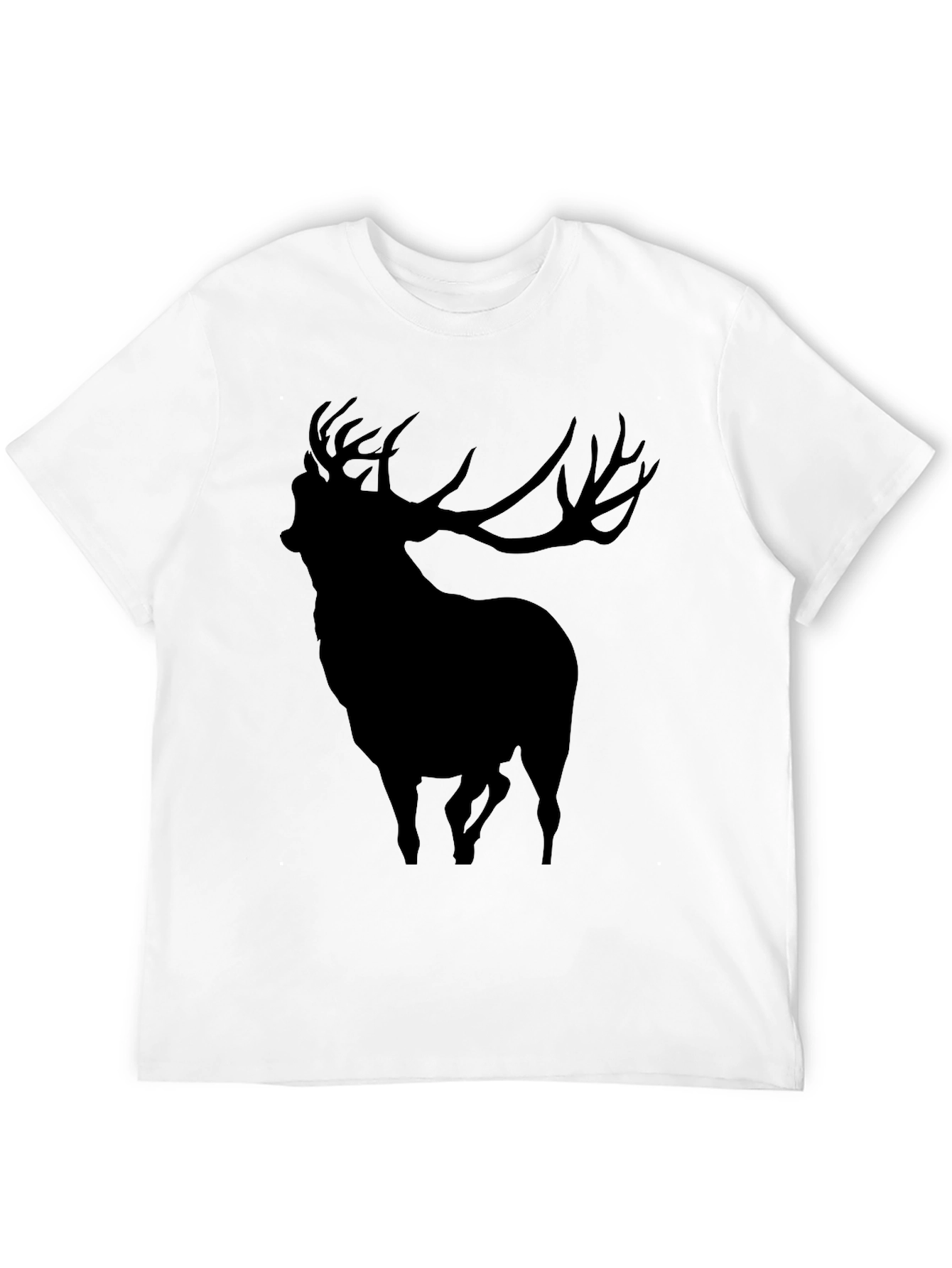 Black Men's Black Deer Graphic T-Shirt view 12