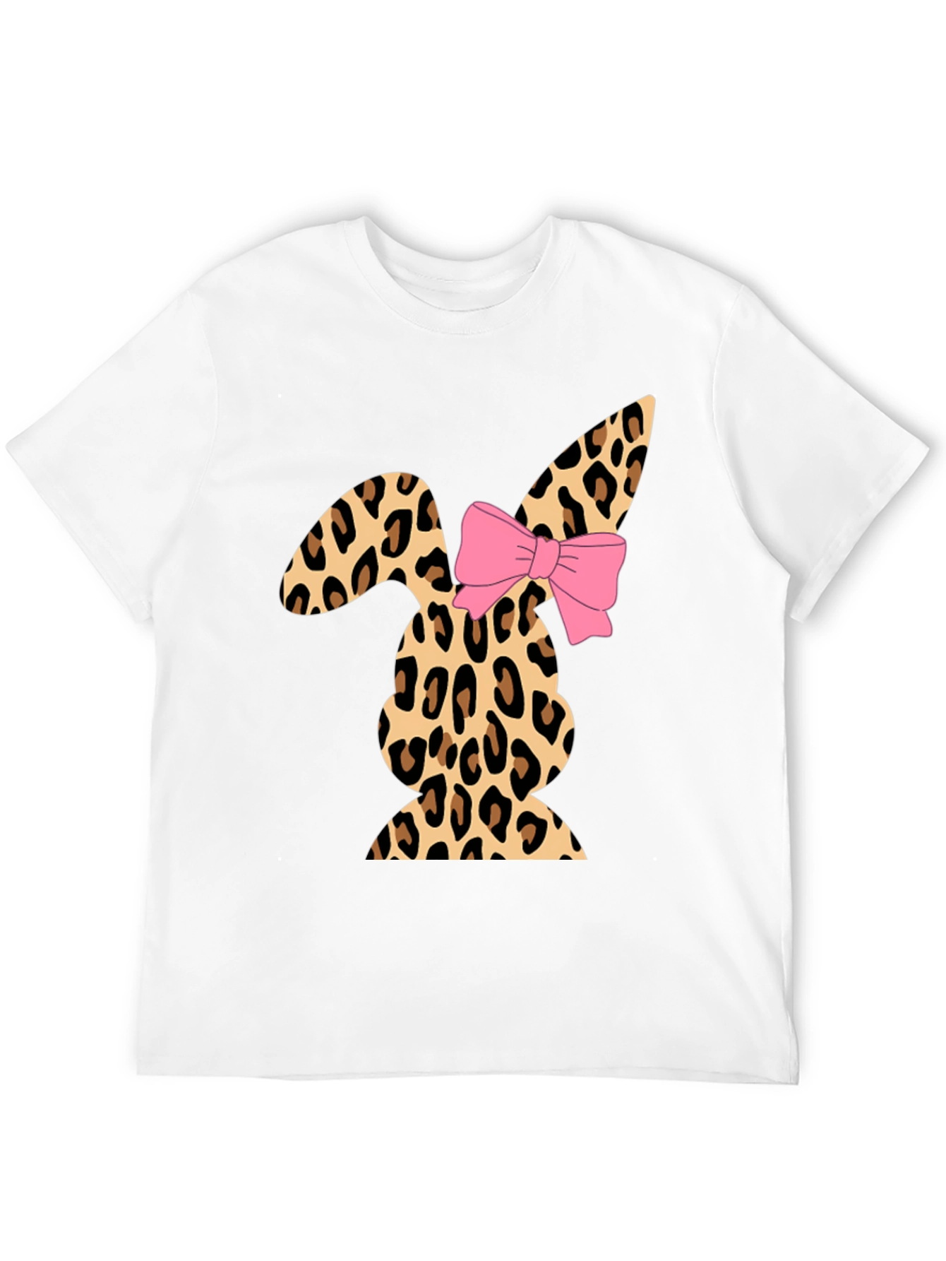 Black Leopard Print Easter Bunny T-Shirt with Bow view 12