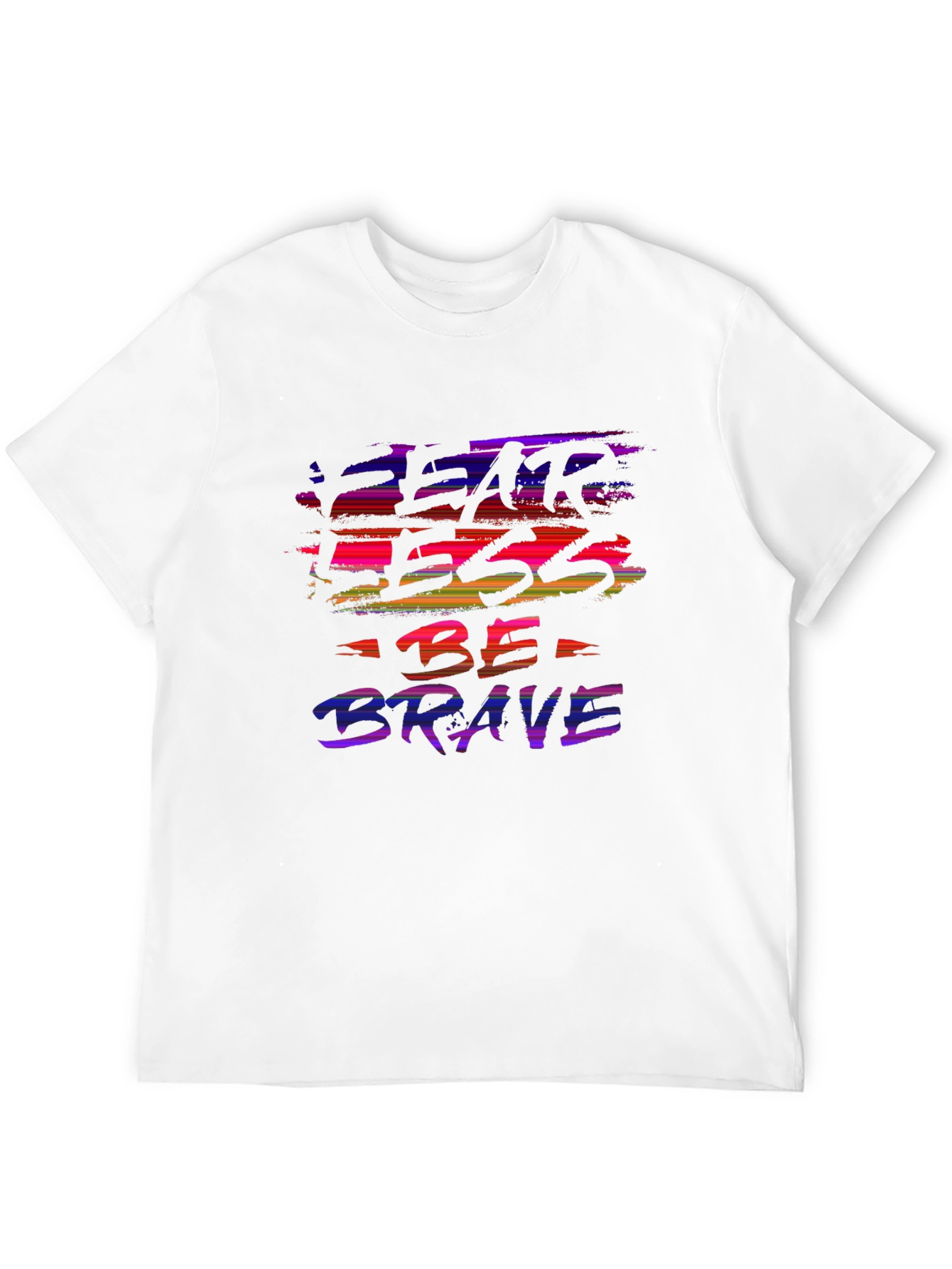 Black Fear Less Be Brave Black Graphic Tee view 12