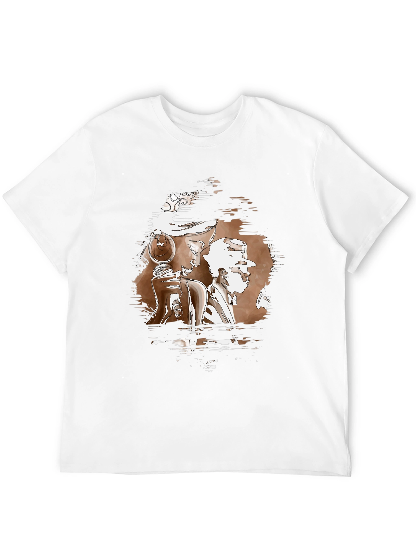 Black Abstract Graphic Print Black Crew Neck T-Shirt view 12