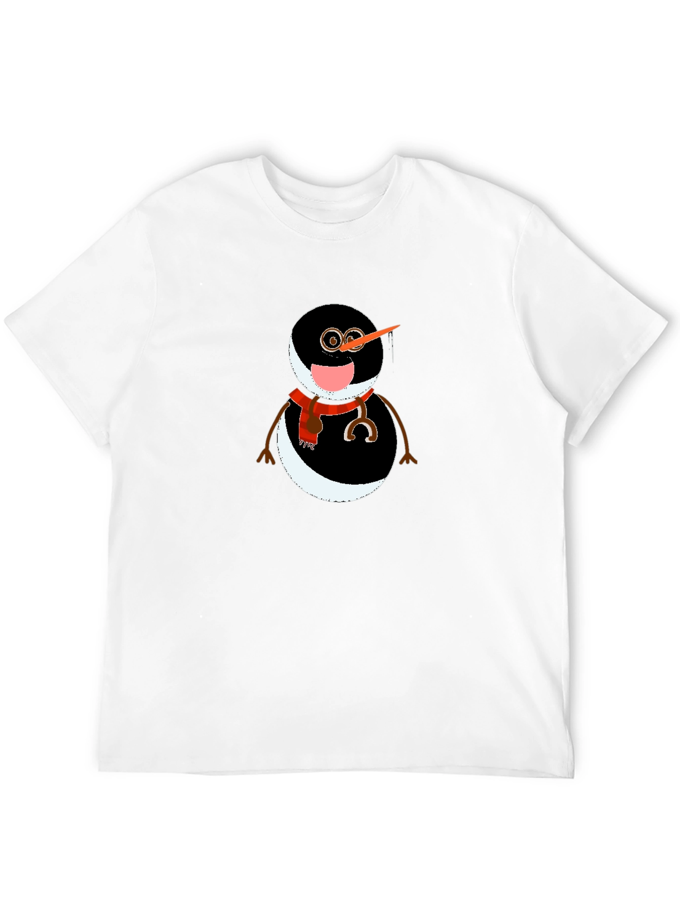 Black Snowman Graphic Tee - Unique Winter Style view 12