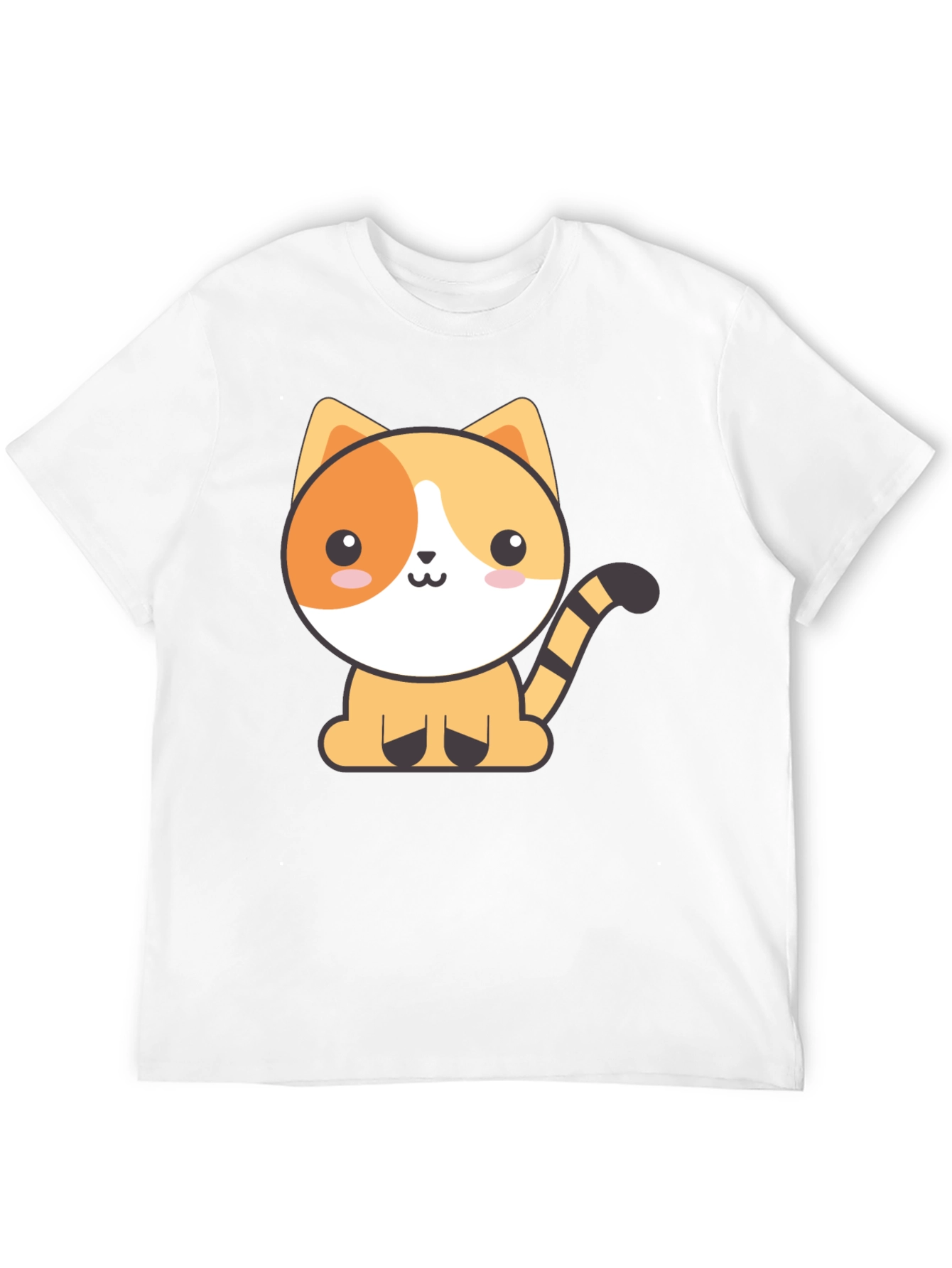 Black Cute Cartoon Cat Black T-Shirt view 12