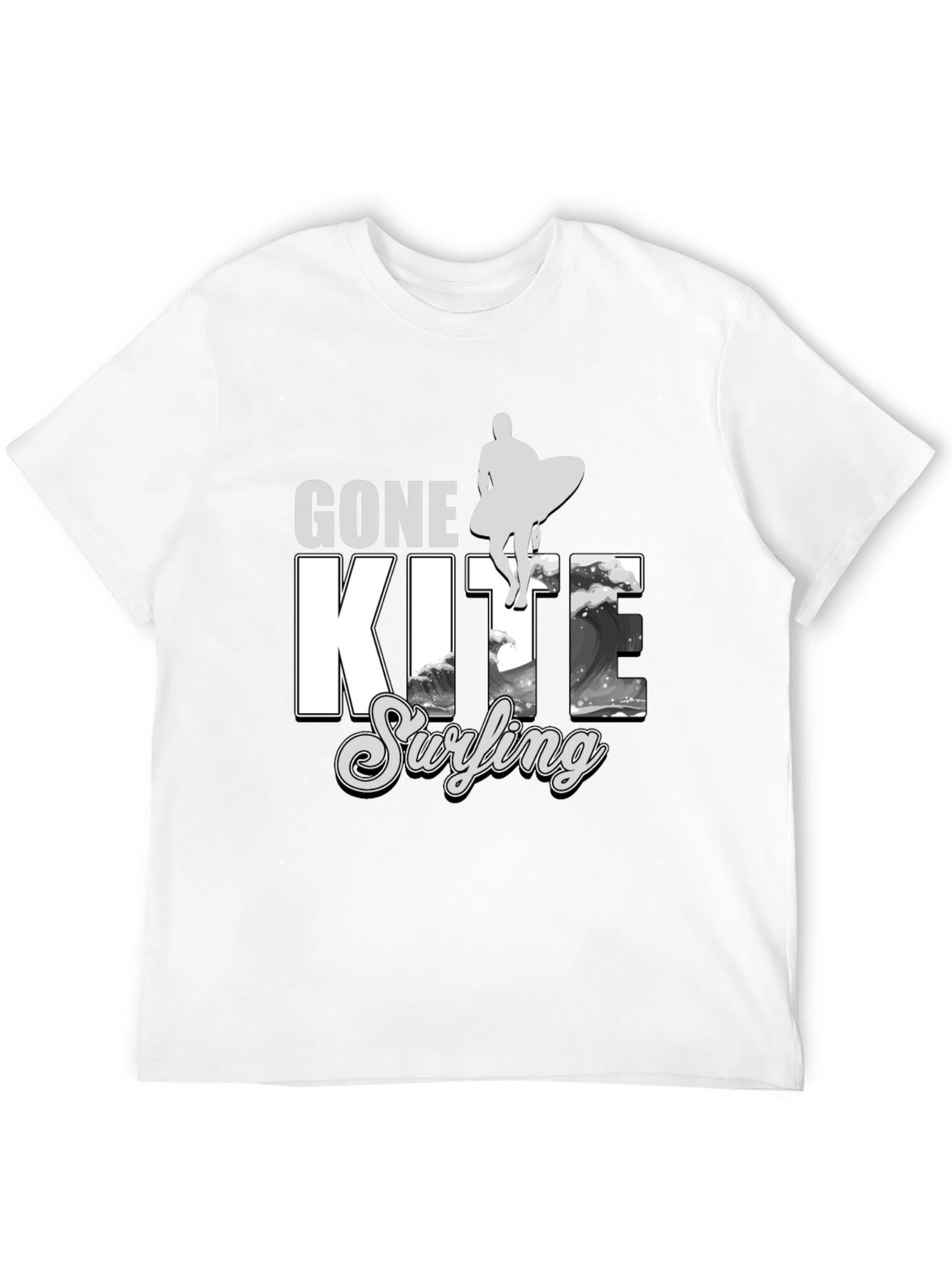 Black Gone Kite Surfing Black Graphic Tee view 12