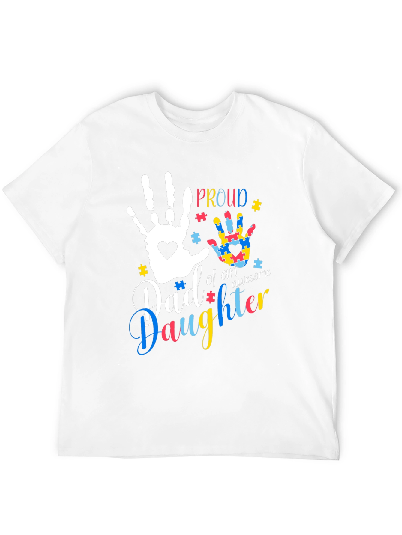 Black Proud Autism Dad T-Shirt view 12