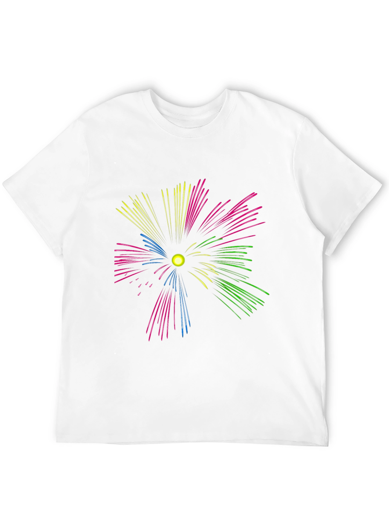 Black Colorful Fireworks Graphic Tee - Black view 12