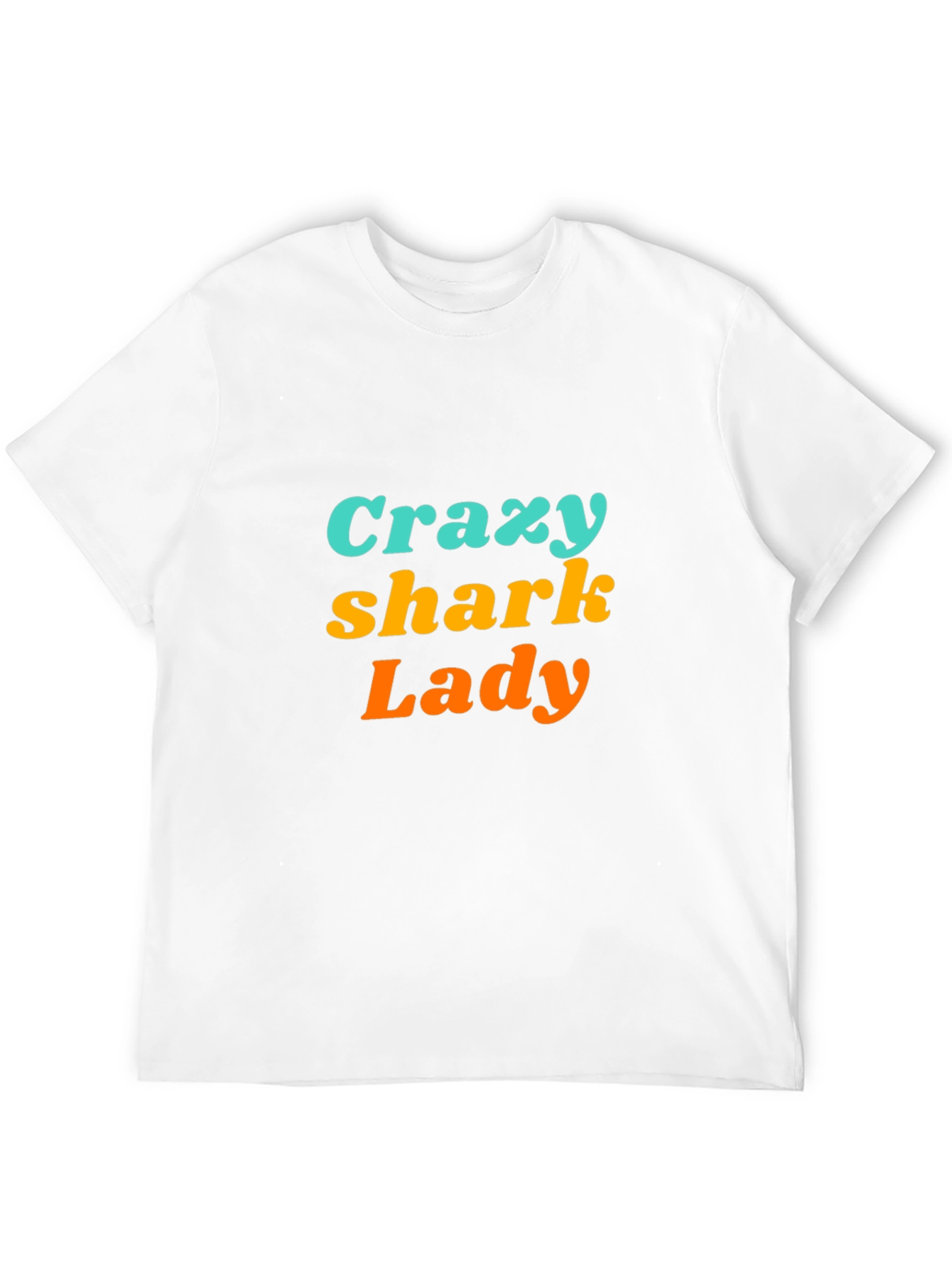 Crazy Shark Lady Black Graphic Tee - 12