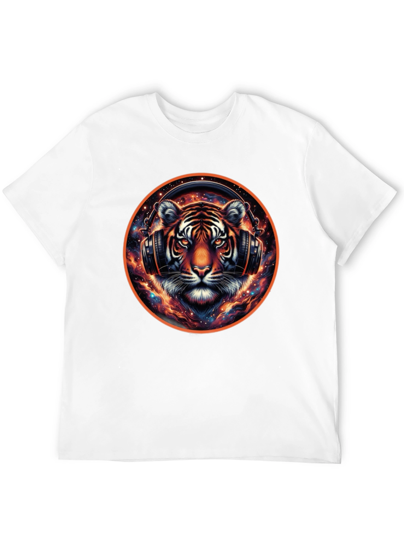 Black Tiger DJ Black T-Shirt - Cool Animal Graphic Tee view 12