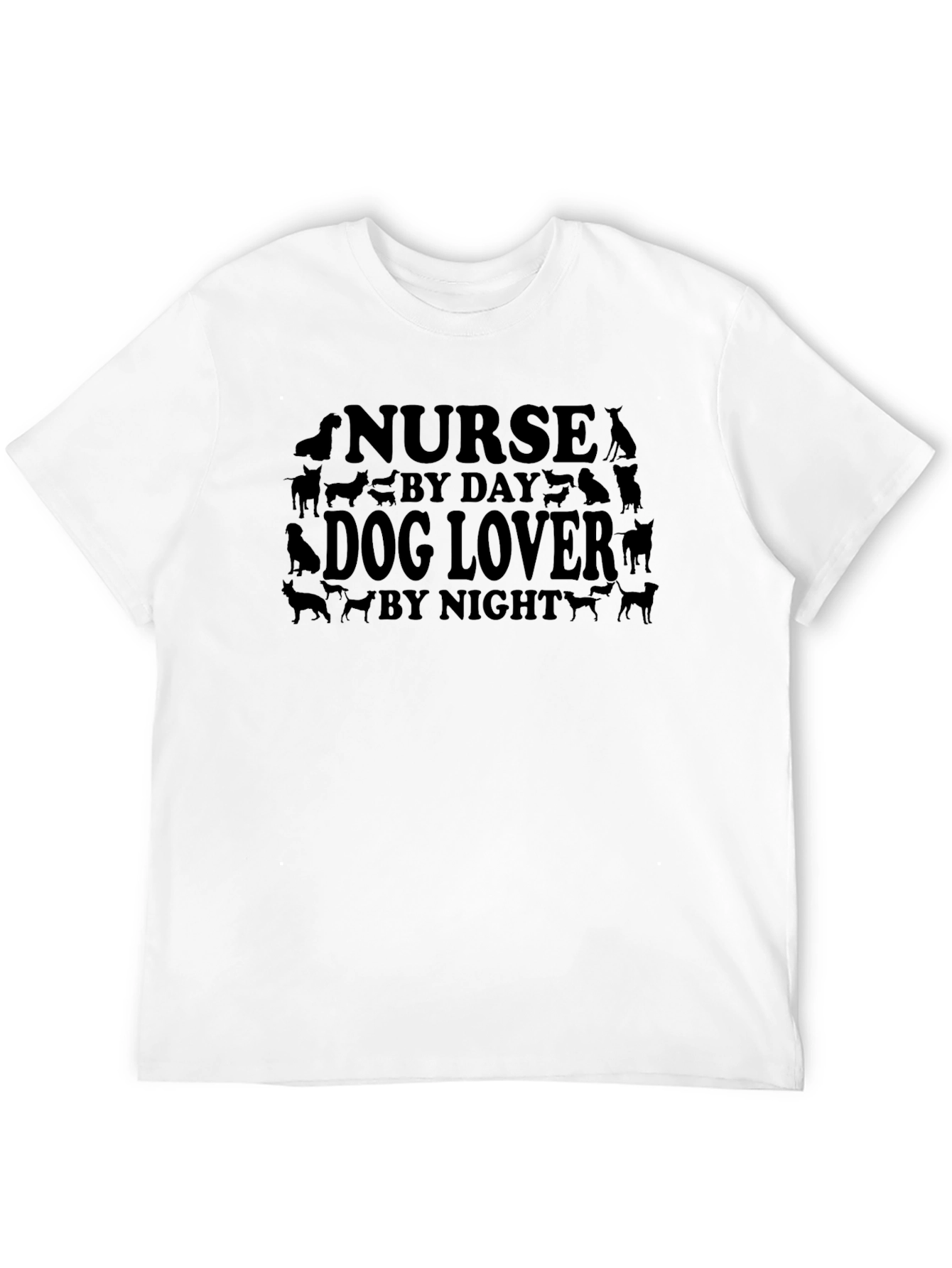 Black Nurse By Day Dog Lover By Night T-Shirt view 12