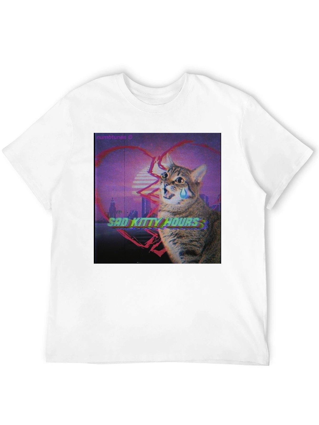 Black Sad Kitty Hours Graphic T-Shirt view 12